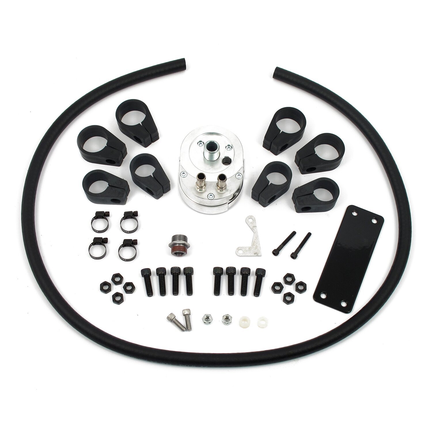 Jagg, oil cooler kit. Low mount - Horizontal - 6 row, Black