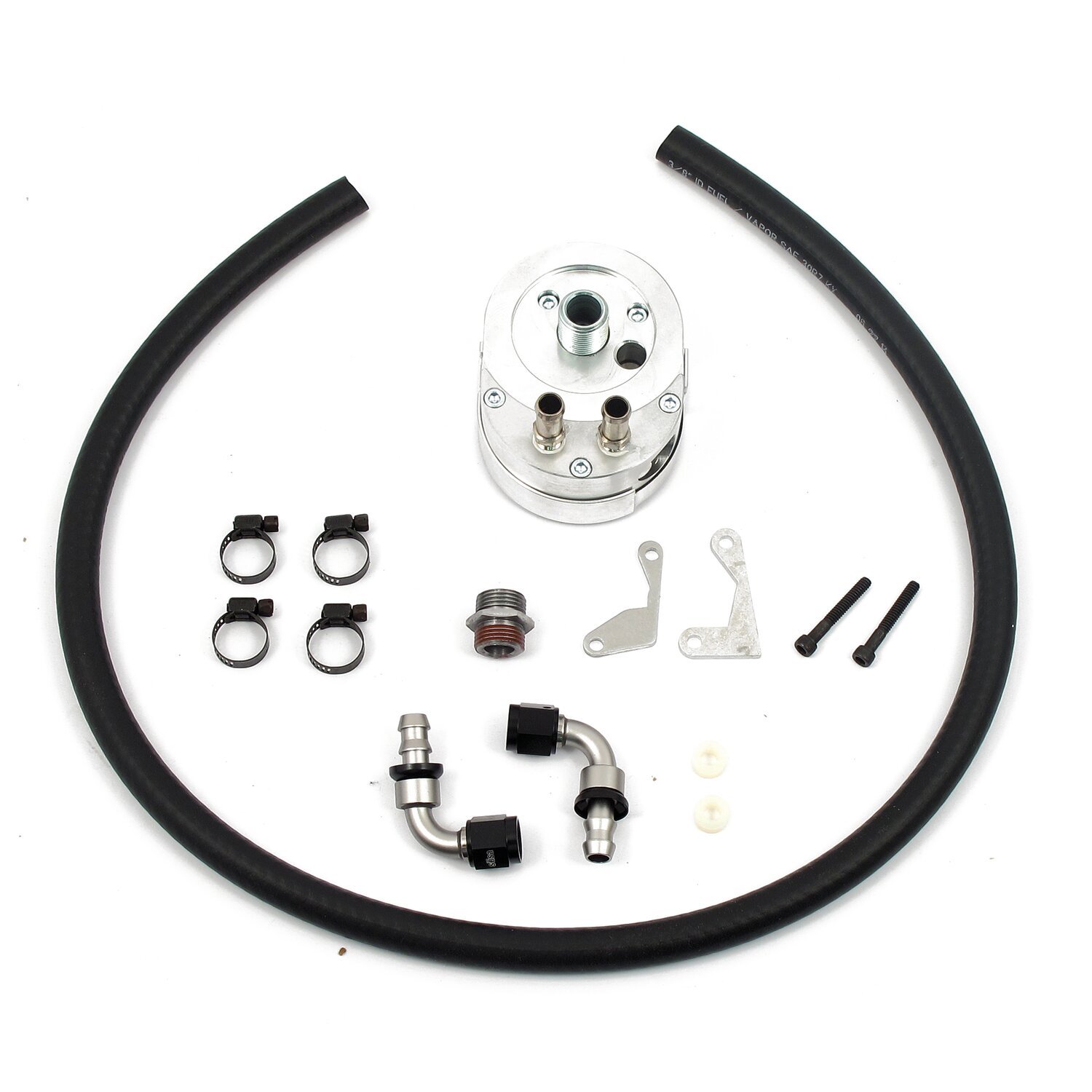 Jagg, oil cooler kit. Low mount - Horizontal - 10 row, Black