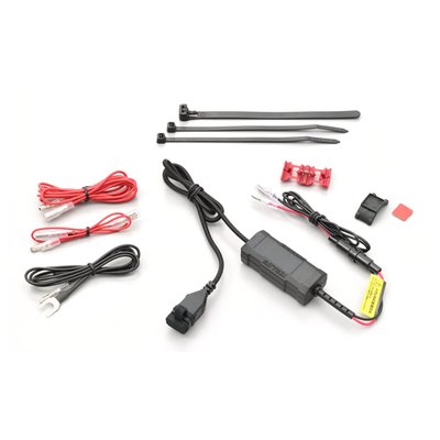 Allows charging your USB-C equipped device while on the road. 
- Input 12V DC 
- 1x USB-C output
- Output 5V/3A, 9V/2A, 12V/1.5A 
- Max. 18W 
- Includes a mini mounting bracket for installation to the handlebar, or similar, with the included cable ties