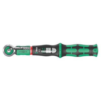 Small torque wrench.
1/4" drive and 2-12 Nm torque range in both directions. Can be used as torque wrench or as a regular 1/4" drive wrench when the 'Torque Lock' function is activated. Comes with 72 teeth and a return angle of just 5°. When the pre-set torque value is reached you will both feel and hear it click, it also has a slip-over release mechanism when torque value is reached. Accuracy ± 10 % of the set value. Comes with the Wera 2-component ergonomic Kraftform handle.
- 1/4" drive.
- 2-12 Nm. (2-9 lbf. ft.).
- Overall length 244mm.
- Head width 33.6mm.