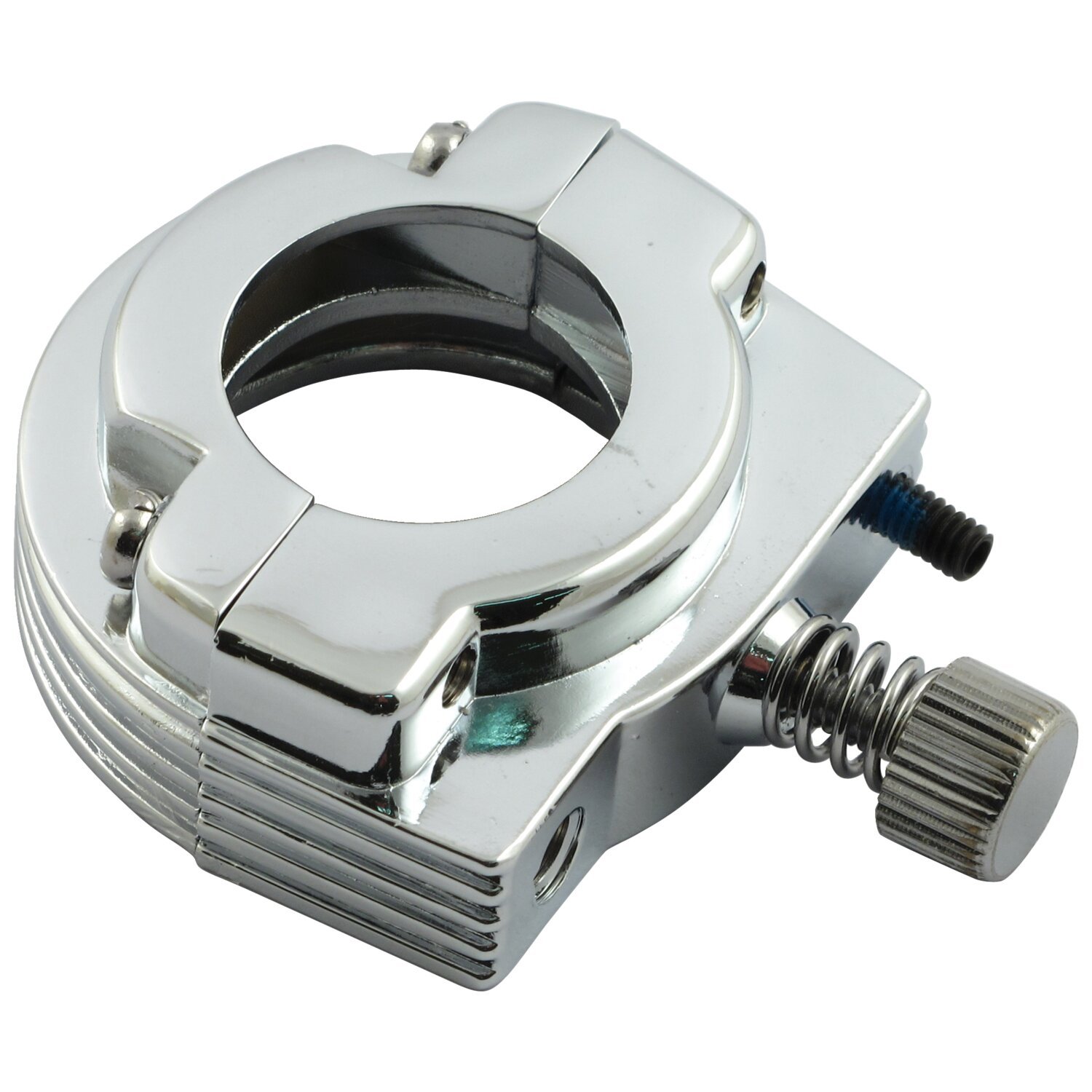 Throttle clamp set, single cable, Chrome
