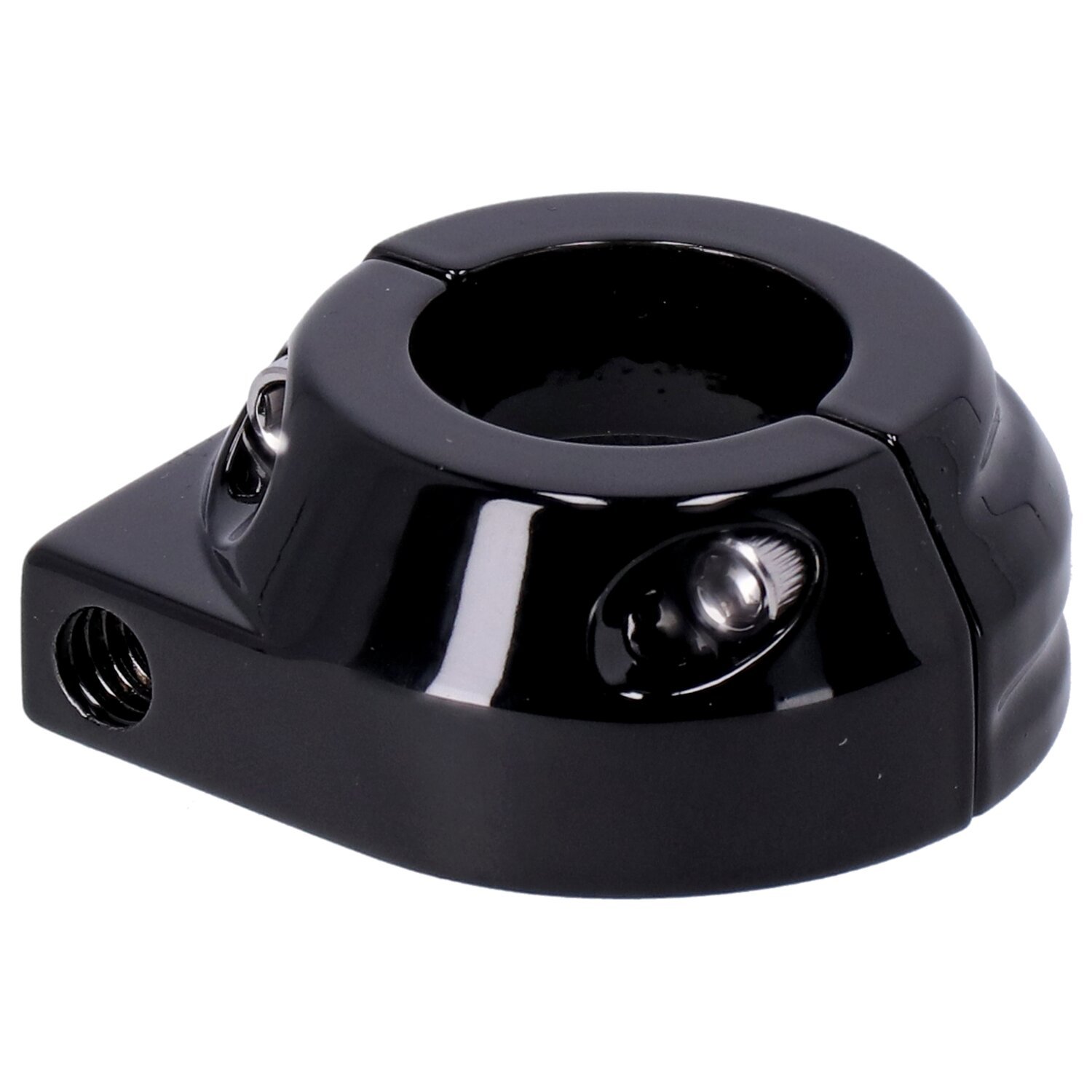 Custom throttle clamp, single cable, Black, Gloss