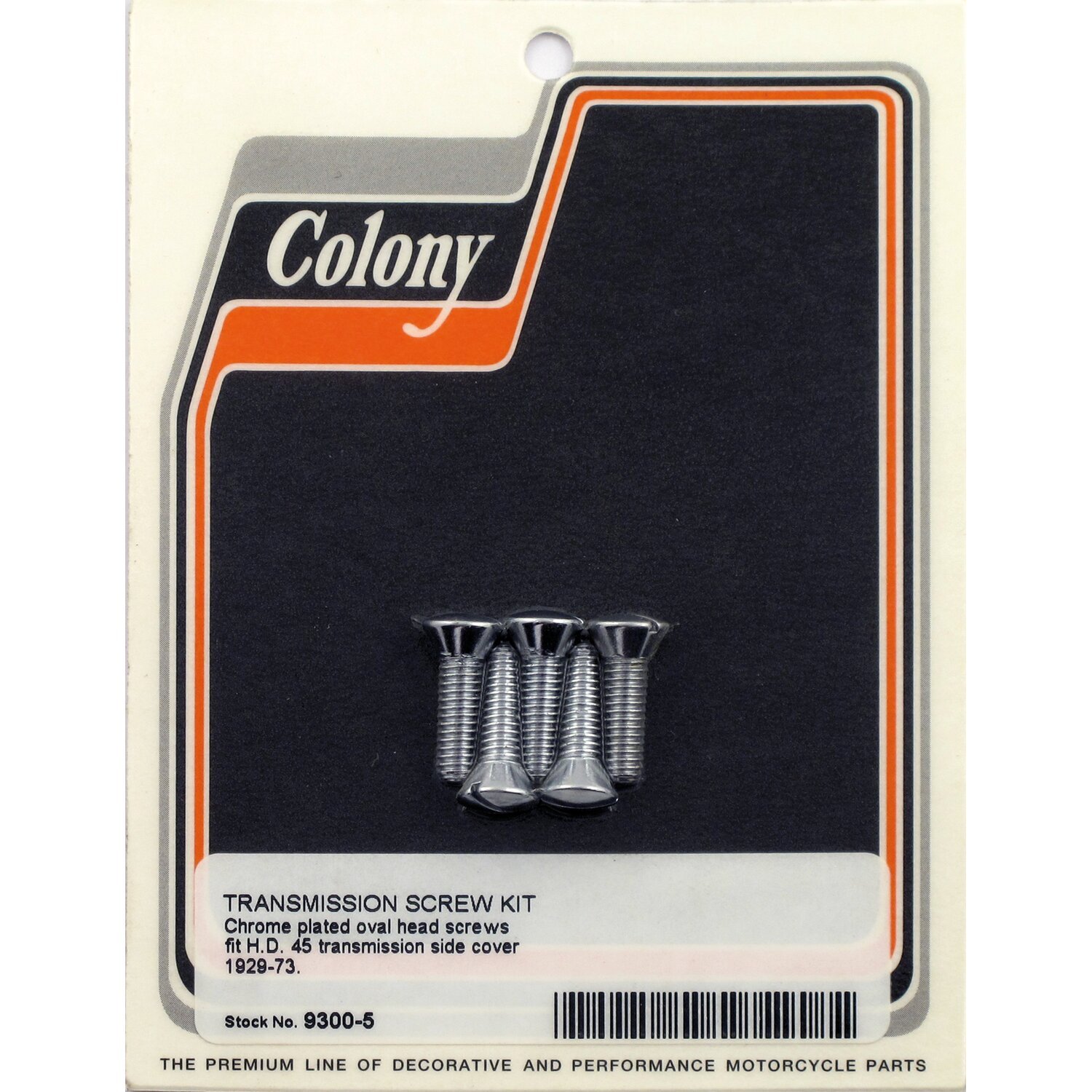 Colony bolt set, transmission side cover, Chrome