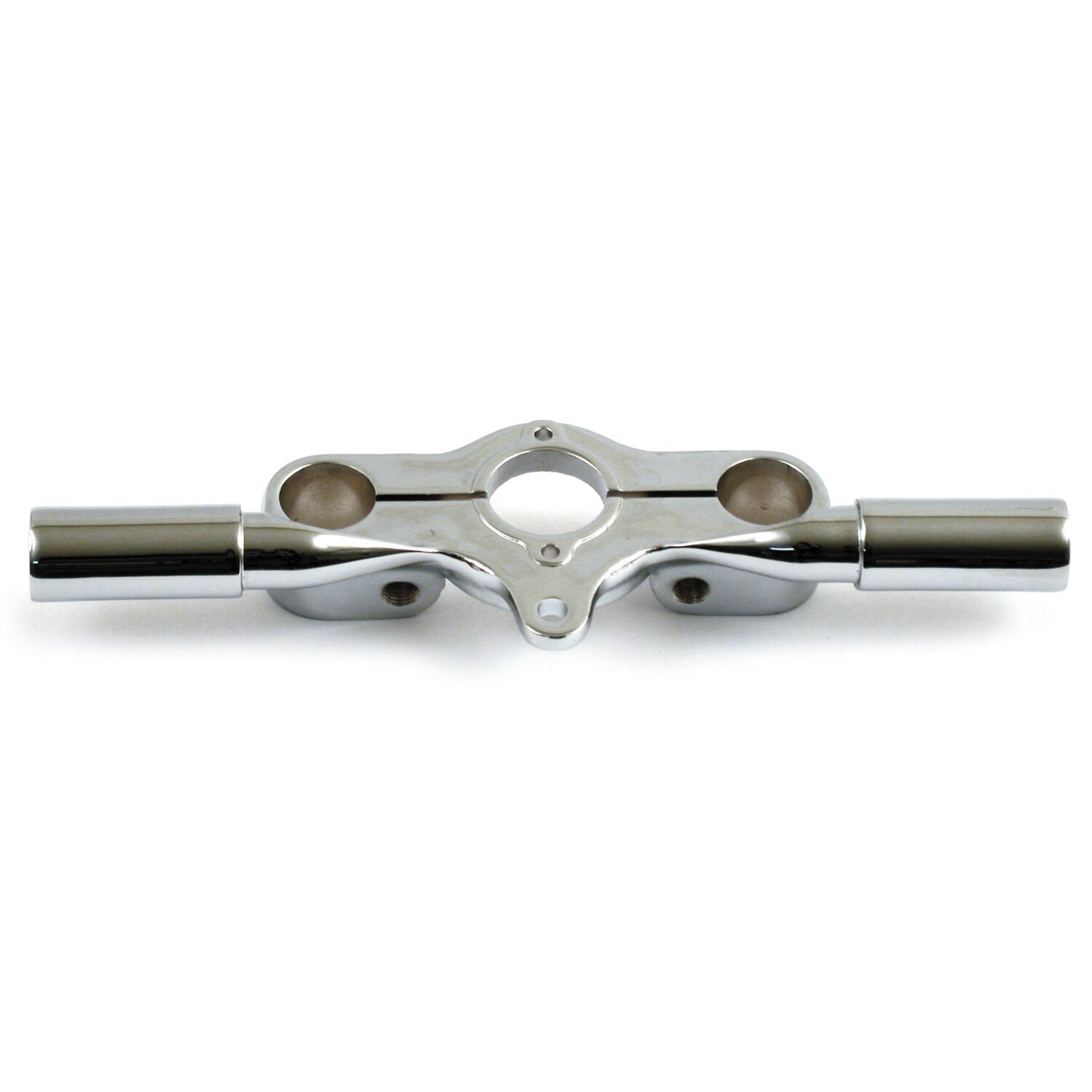 Handlebar center part for Dog Bone risers. Inline, Silver, Chrome