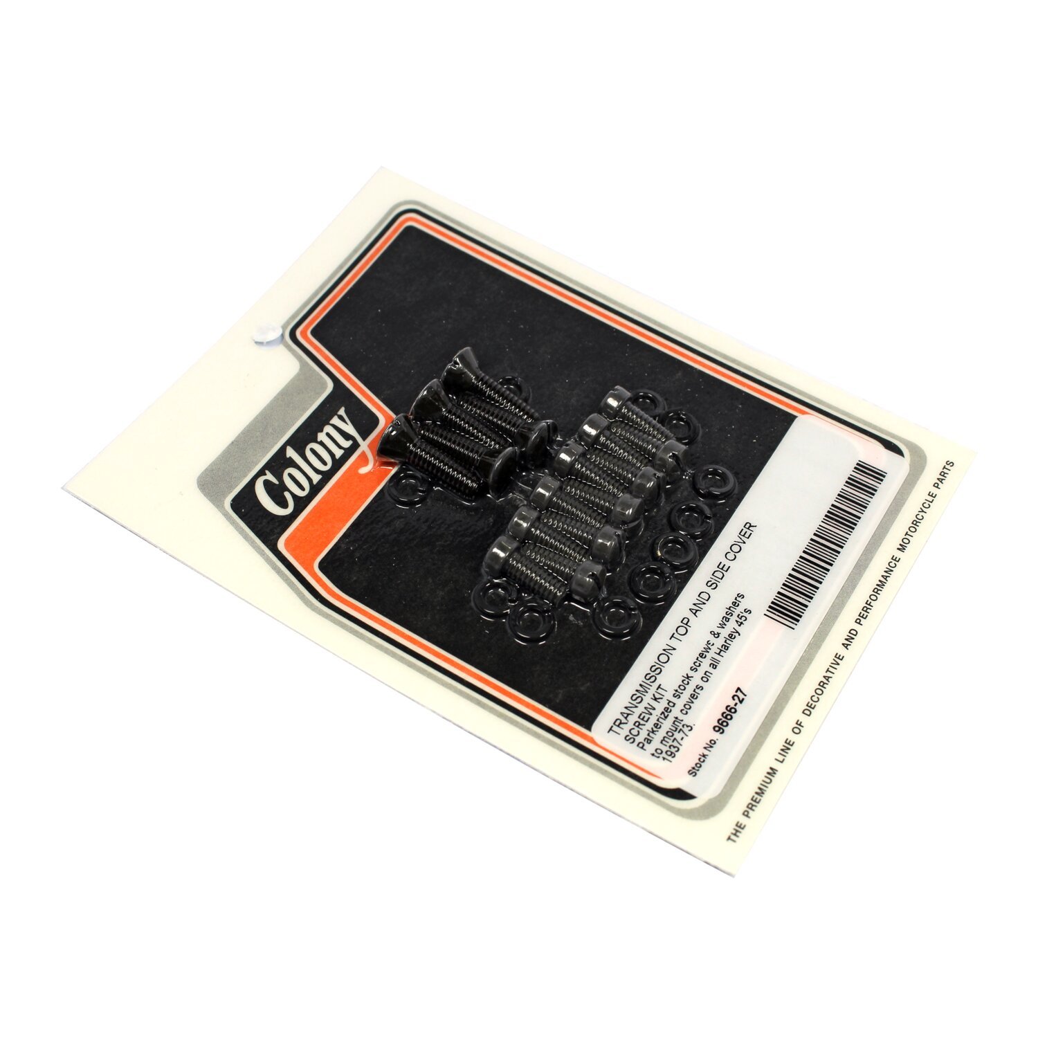 Colony, transmission top & side cover screw kit, Black
