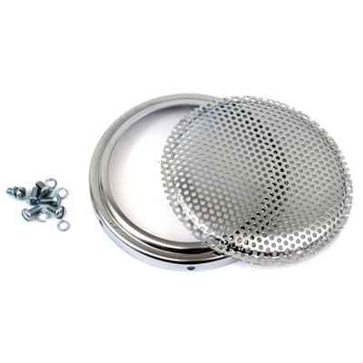OEM replacement cover for the 971501 Military siren. 
Will also fit our other mechanical sirens as replacement for the aluminum aero cover. 
Includes front wire mesh and mesh ring, complete with bolts and washers. 