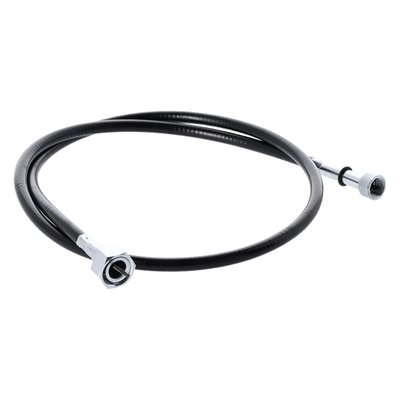 Custom black vinyl housing. 
Stock length. 
Used with 62-95 OEM & reproduction speedometers. 
These speedo's have external male 5/8-18 threads. 