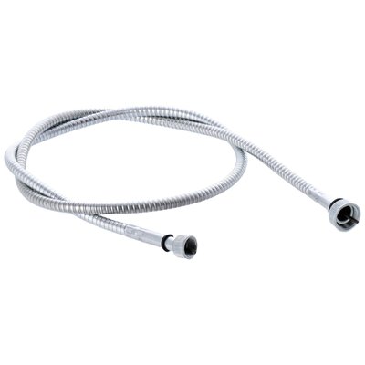 OEM style metal housing. 
Stock length. 
Used with OEM speedometers. 
These speedos have internal (female) threads. 
OEM replacement reference 11132-61, 67028-62