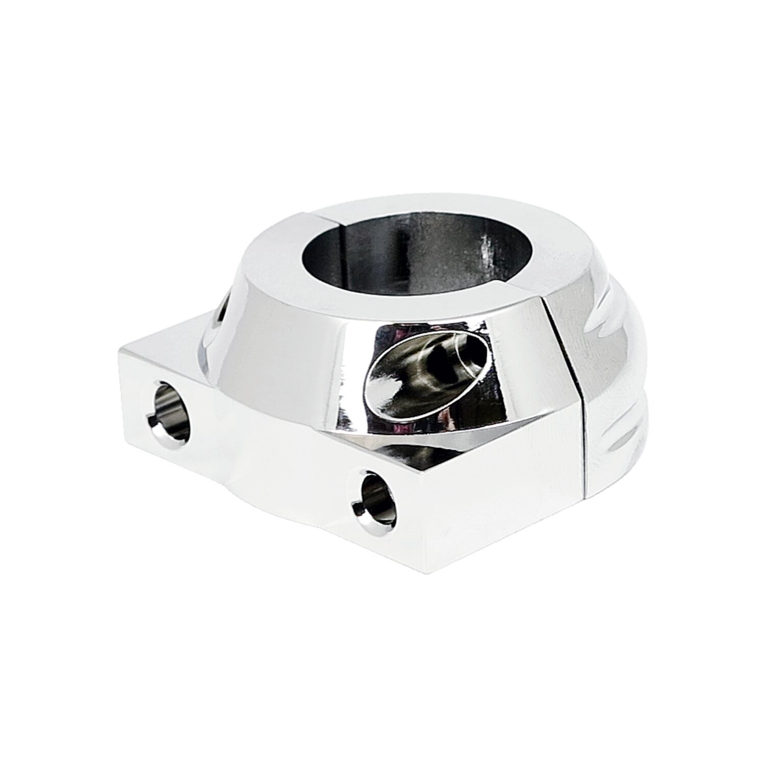 Custom throttle clamp, Silver, Chrome