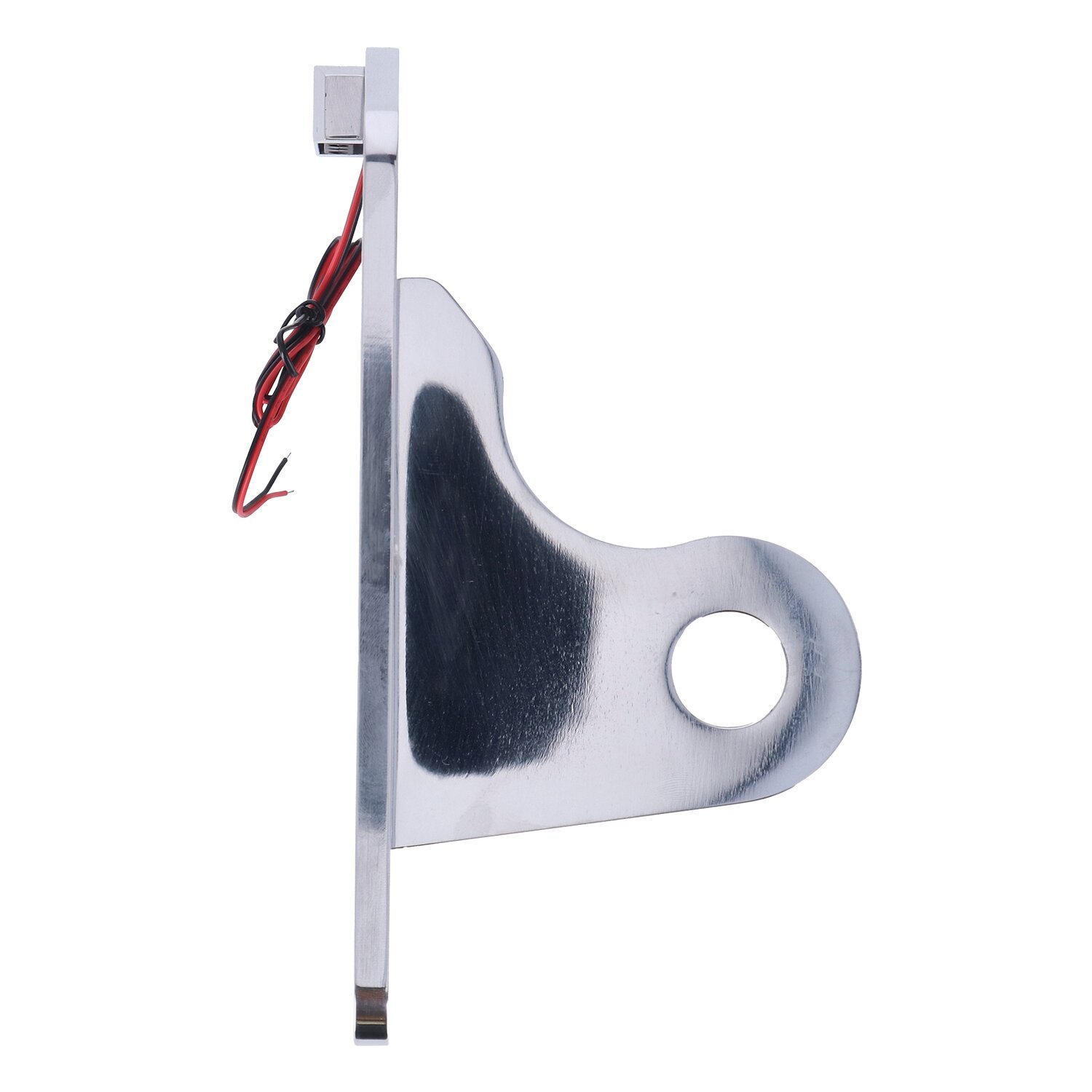 CPV, side mount license plate bracket, Silver, Polished