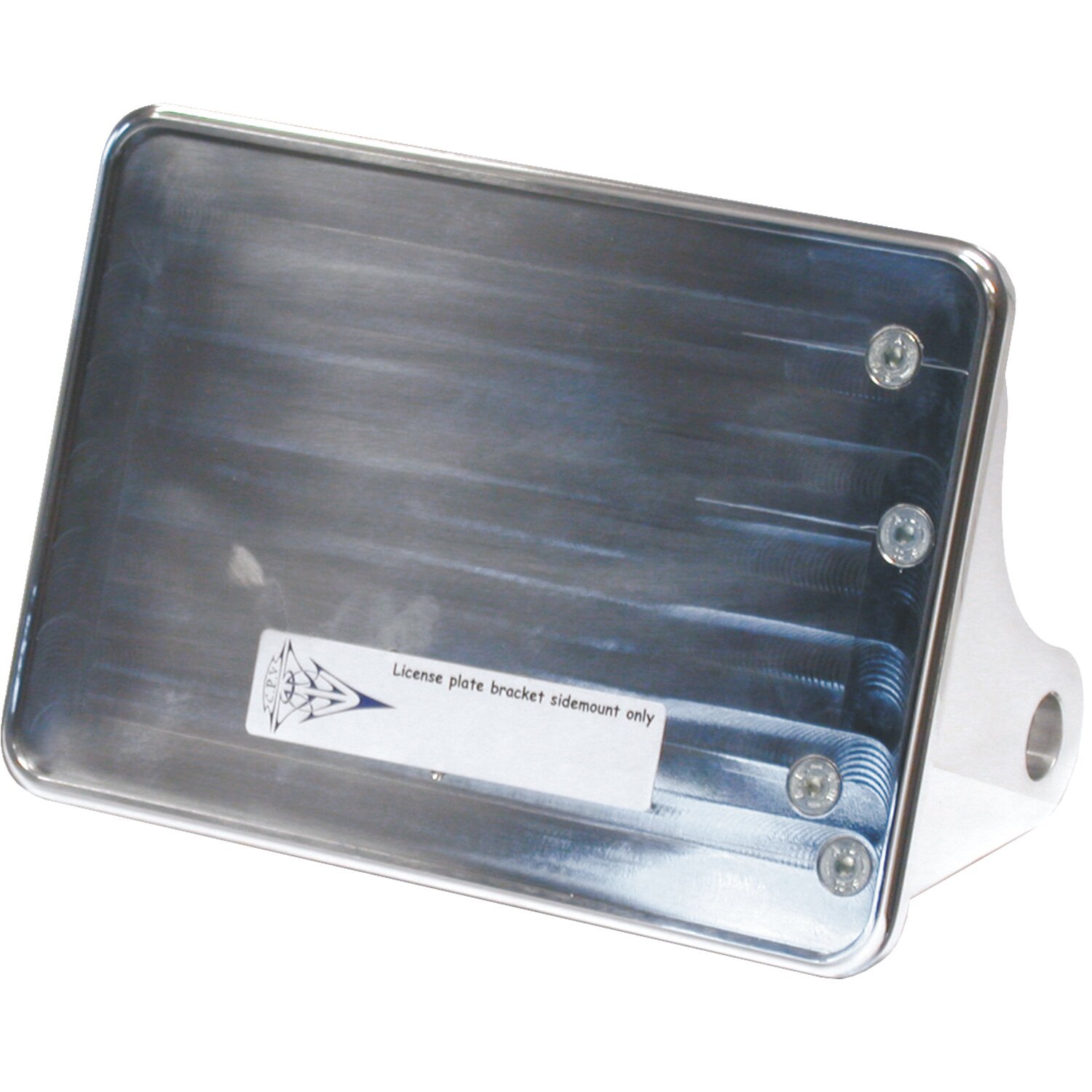 CPV, side mount license plate bracket, Silver, Polished
