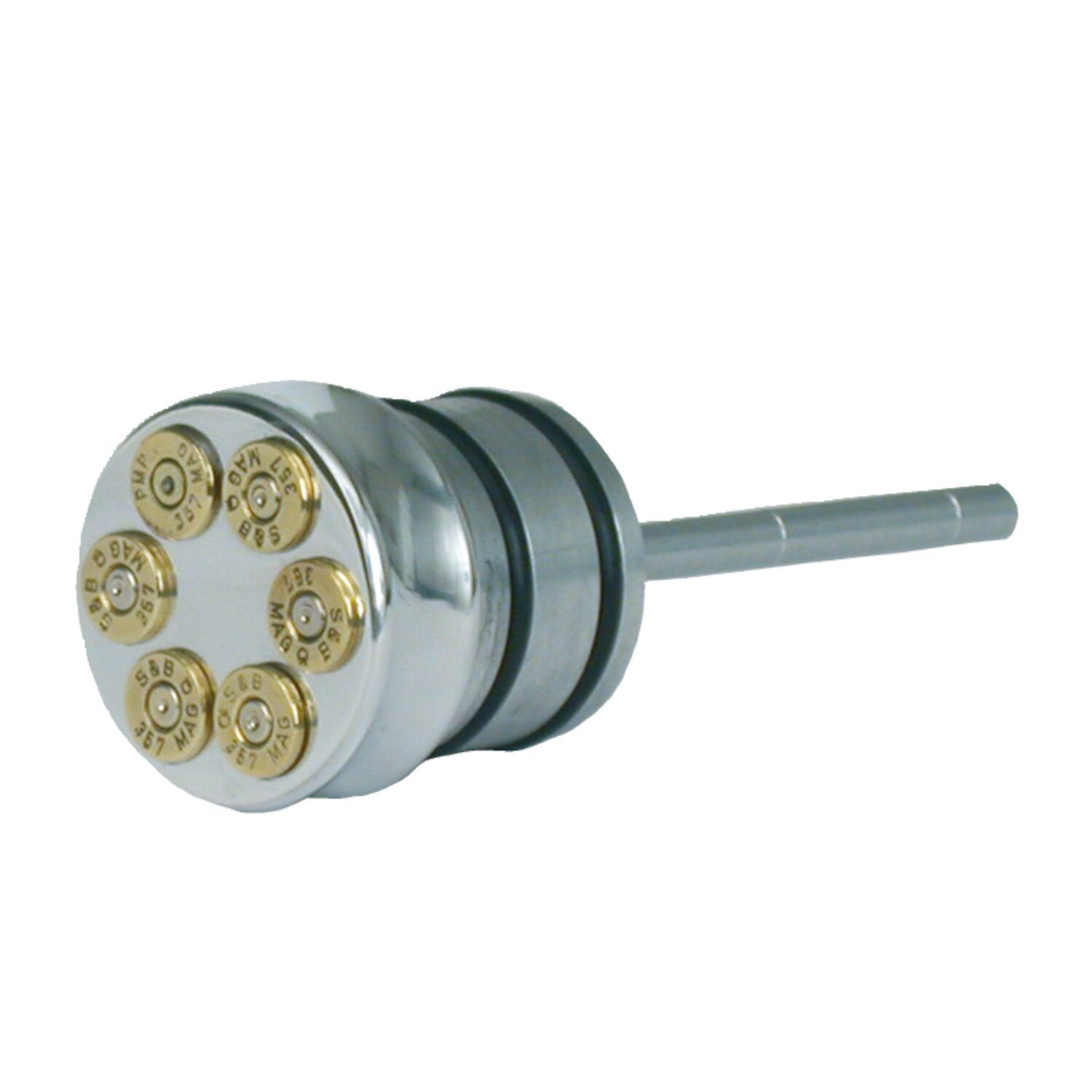CVP, oil tank fill plug, with dipstick. Bullet, Polished