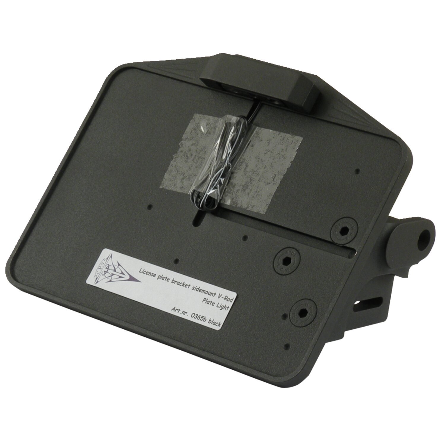 Cpv license plate bracket, Black