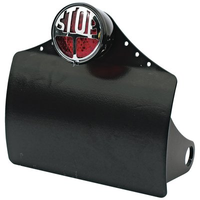 Black, with LED Stop taillight, for Holland/Belgium, side mount, 1 inch axle.
license plate brackets take 143mm x 210mm EU sized license plates.