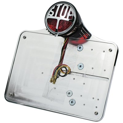 Polished, with stop LED taillight, 143mm x 210mm EU, shock mount