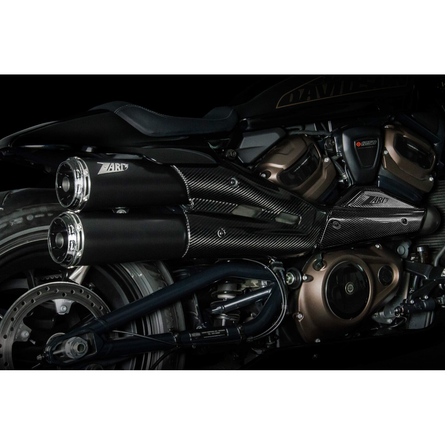 Zard, Sportster S Top Gun exhaust system, Black, Matte