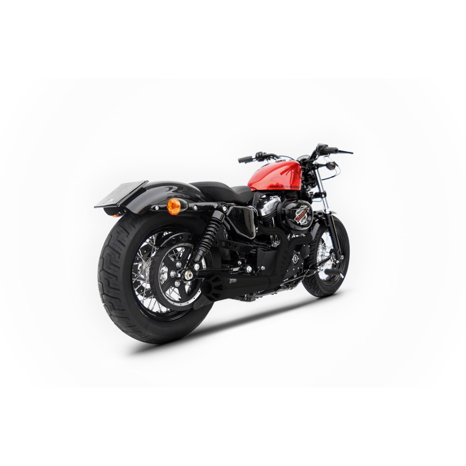 Zard, Conical 2-1 XL Sportster exhaust system, Black, Matte