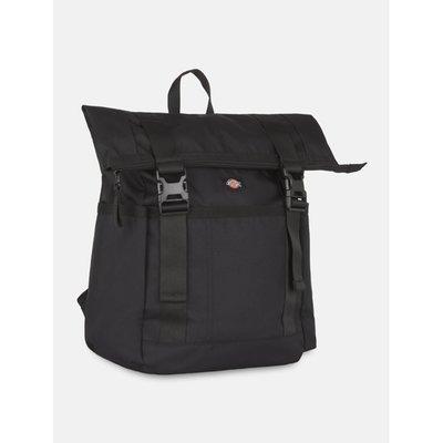 The Ashville roll top backpack of Dickies is an authentic functional bag, constructed of durable lightweight water repellent (WR) polyurethane. Featuring an easy carry handle, large access roll top entry with  heavy double clip fastening, adjustable padded straps for comfort, zip up front pocket and iconic woven Dickies label. An authentic functional bag made for everyday use.