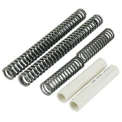 Drop your fork up to 2 inches in 30 minutes. No need to disassemble the forks, pulling the wheel or even changing the oil. The installation can be done without special tools. The Progressive Suspension shorter springs and the new secondary compensator springs makes this kit truly a drop-in installation and, in contradiction to popular belief, actually improves the ride quality.