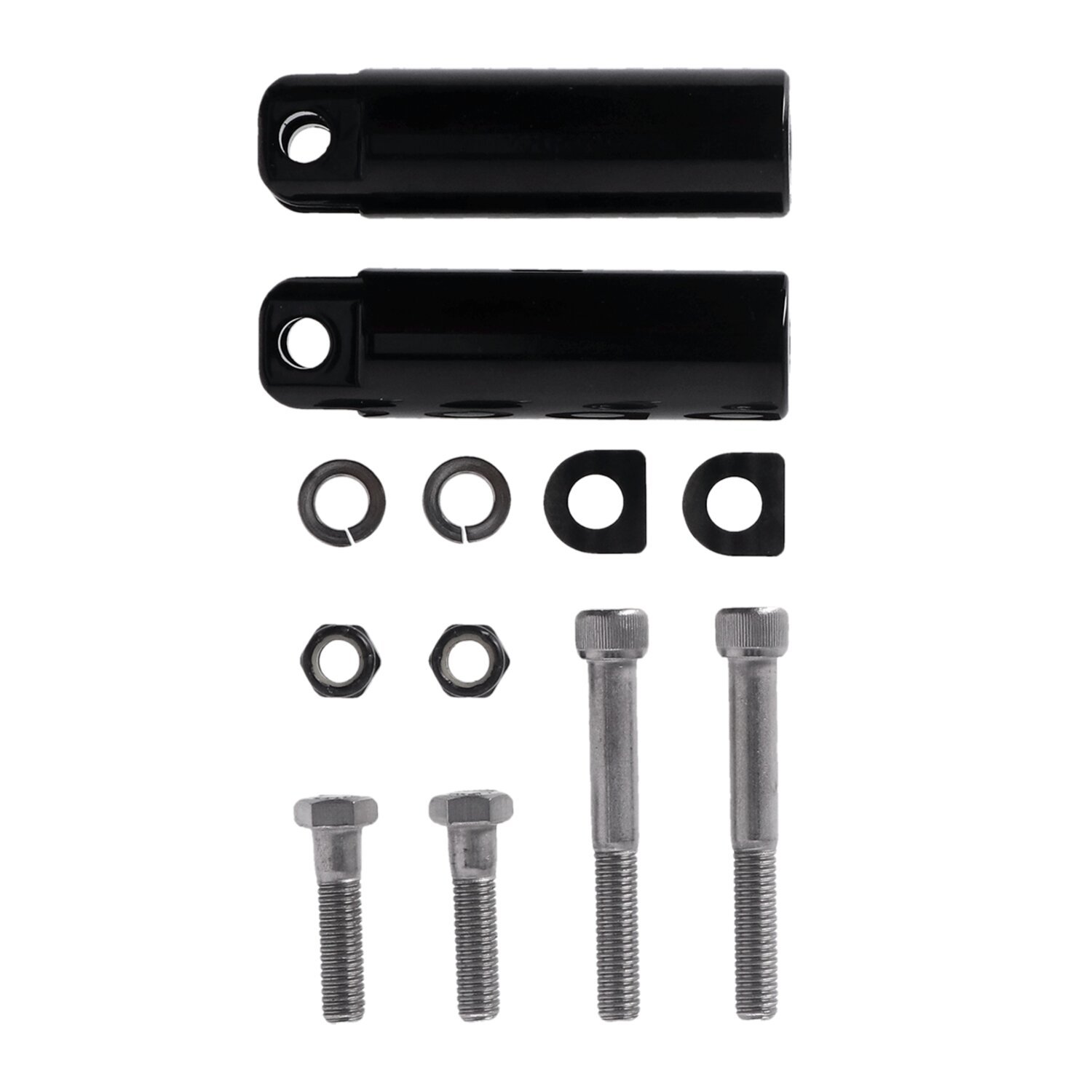 DK Custom Products, M8 passenger footpeg mount kit, Black, Matte