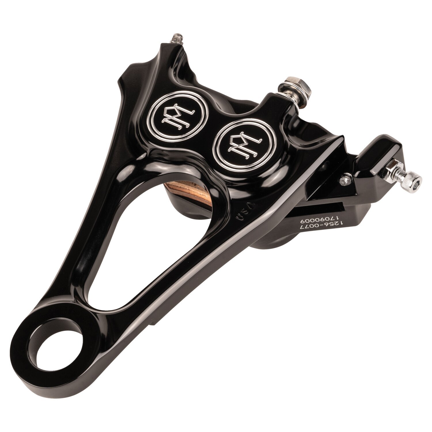 PM, 4-piston one-piece caliper/bracket, rear. Black CC, Contrast Cut