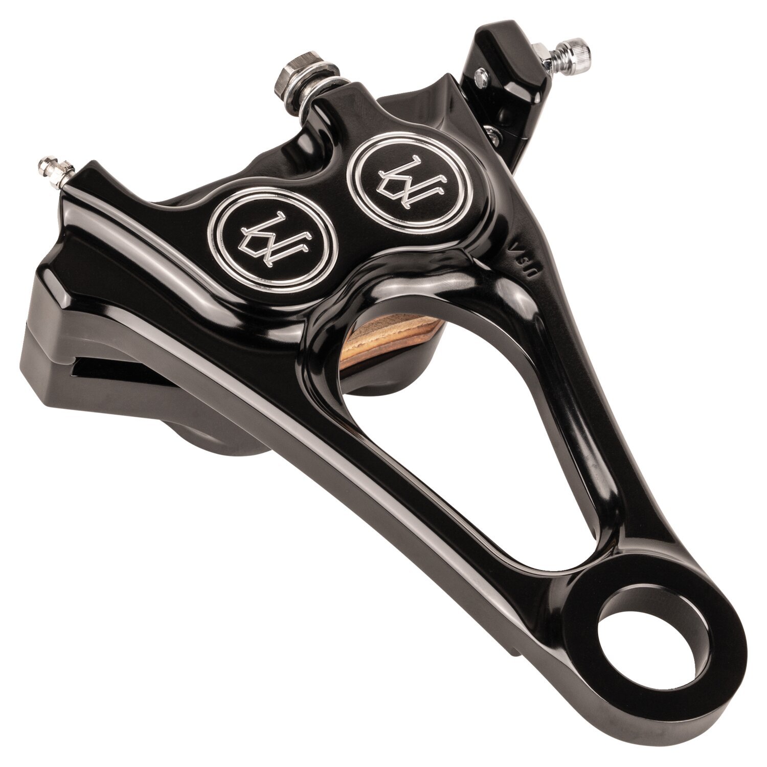 PM, 4-piston one-piece caliper/bracket, rear. Black CC, Contrast Cut