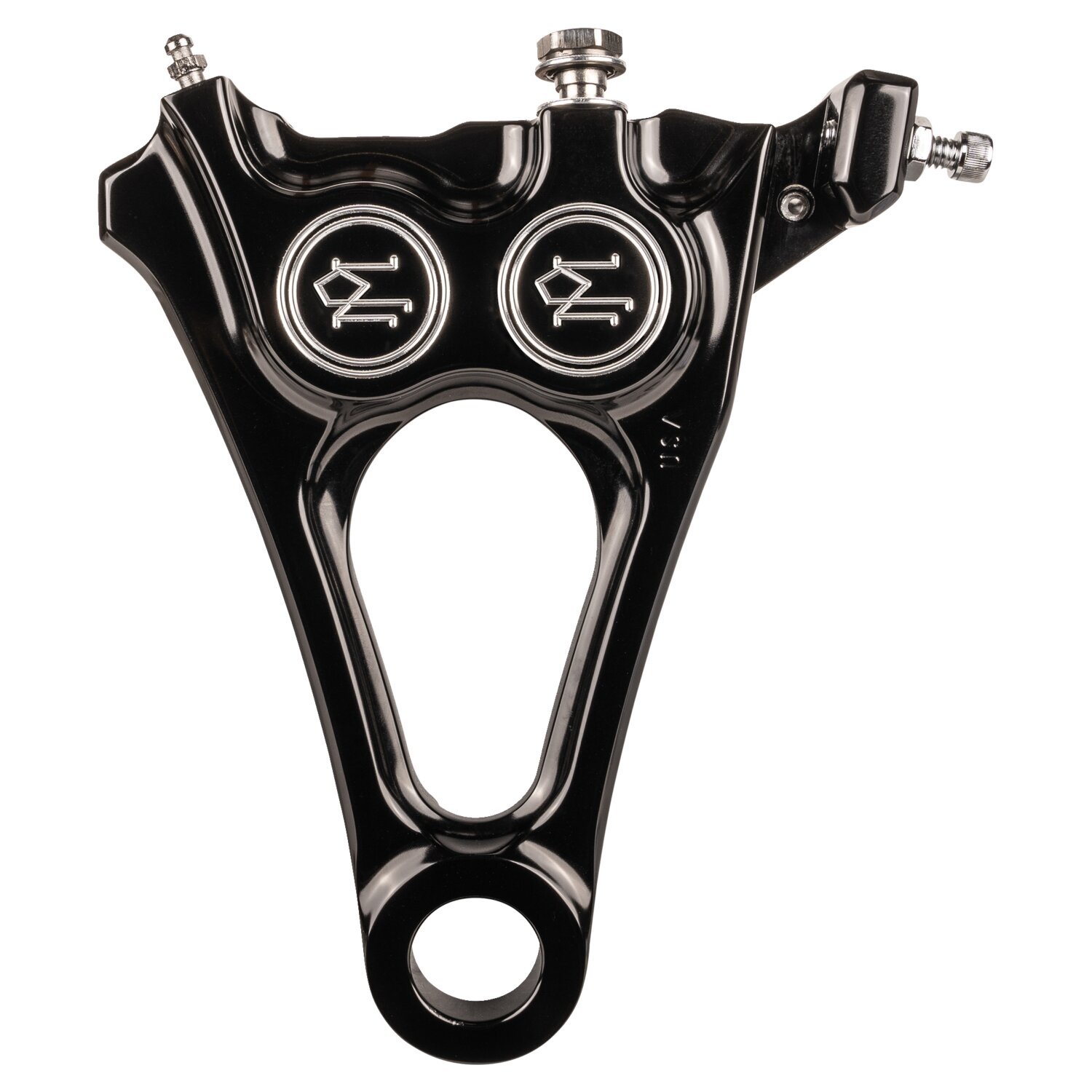 PM, 4-piston one-piece caliper/bracket, rear. Black CC