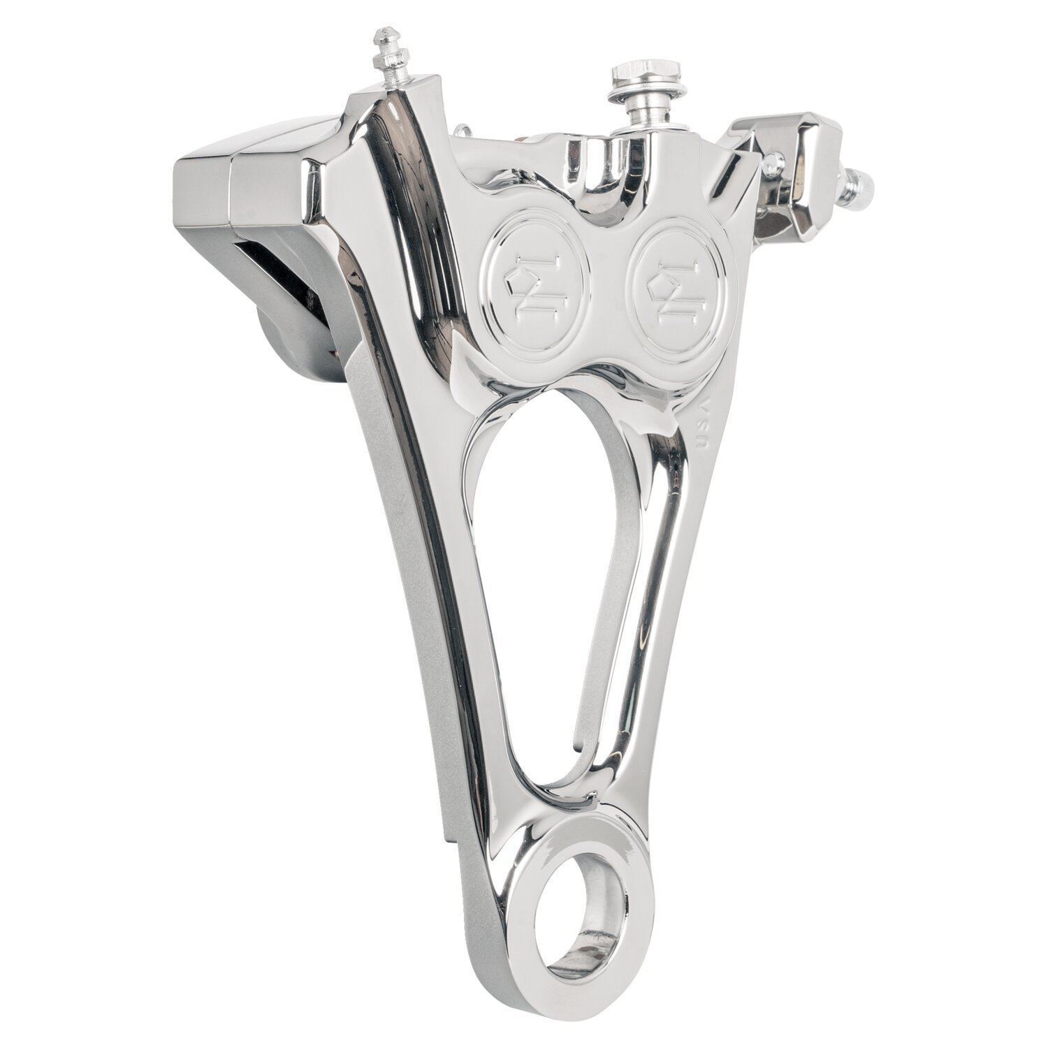 PM, 4-piston one-piece caliper/bracket, rear, Chrome