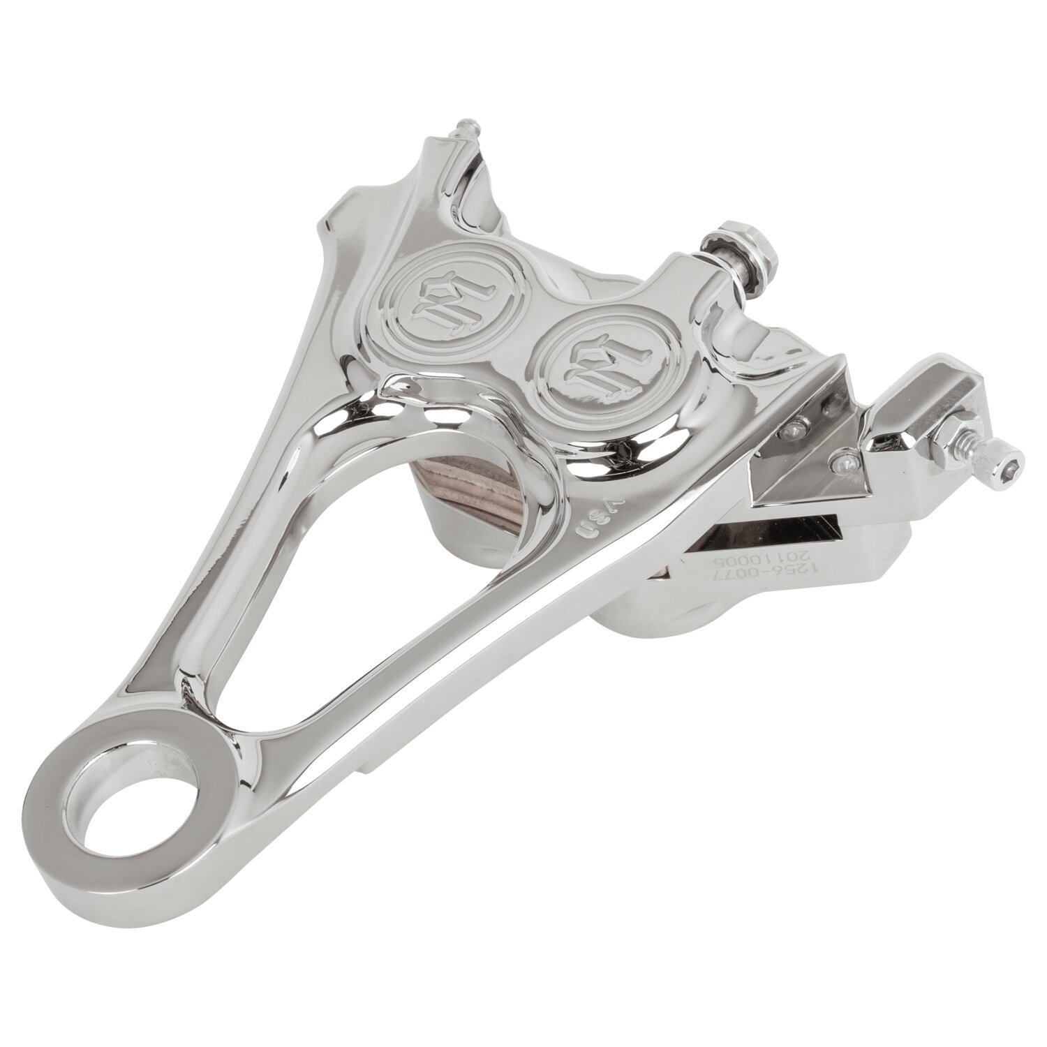 PM, 4-piston one-piece caliper/bracket, rear, Chrome