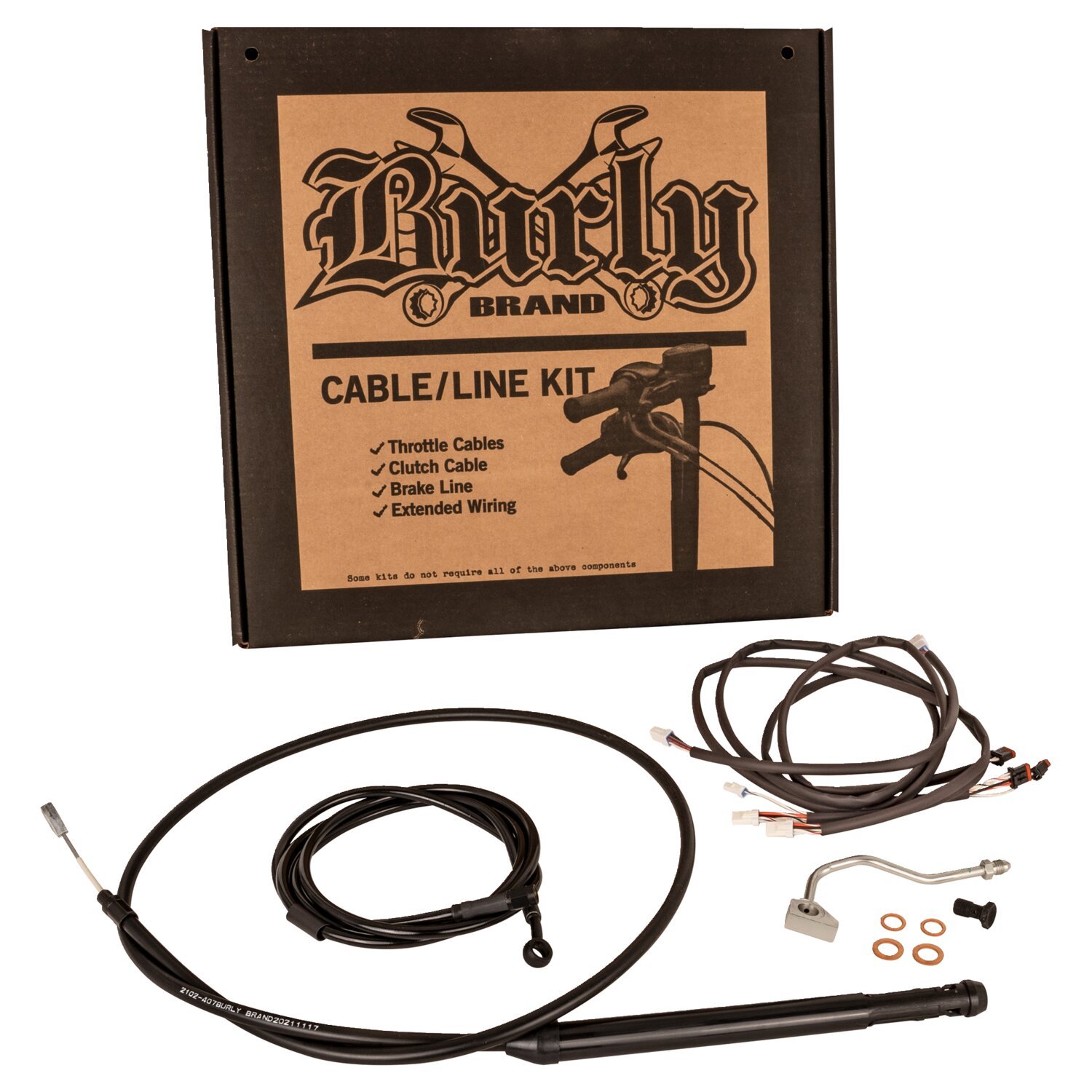 Burly, Apehanger Cable/Line Kit 18, Black
