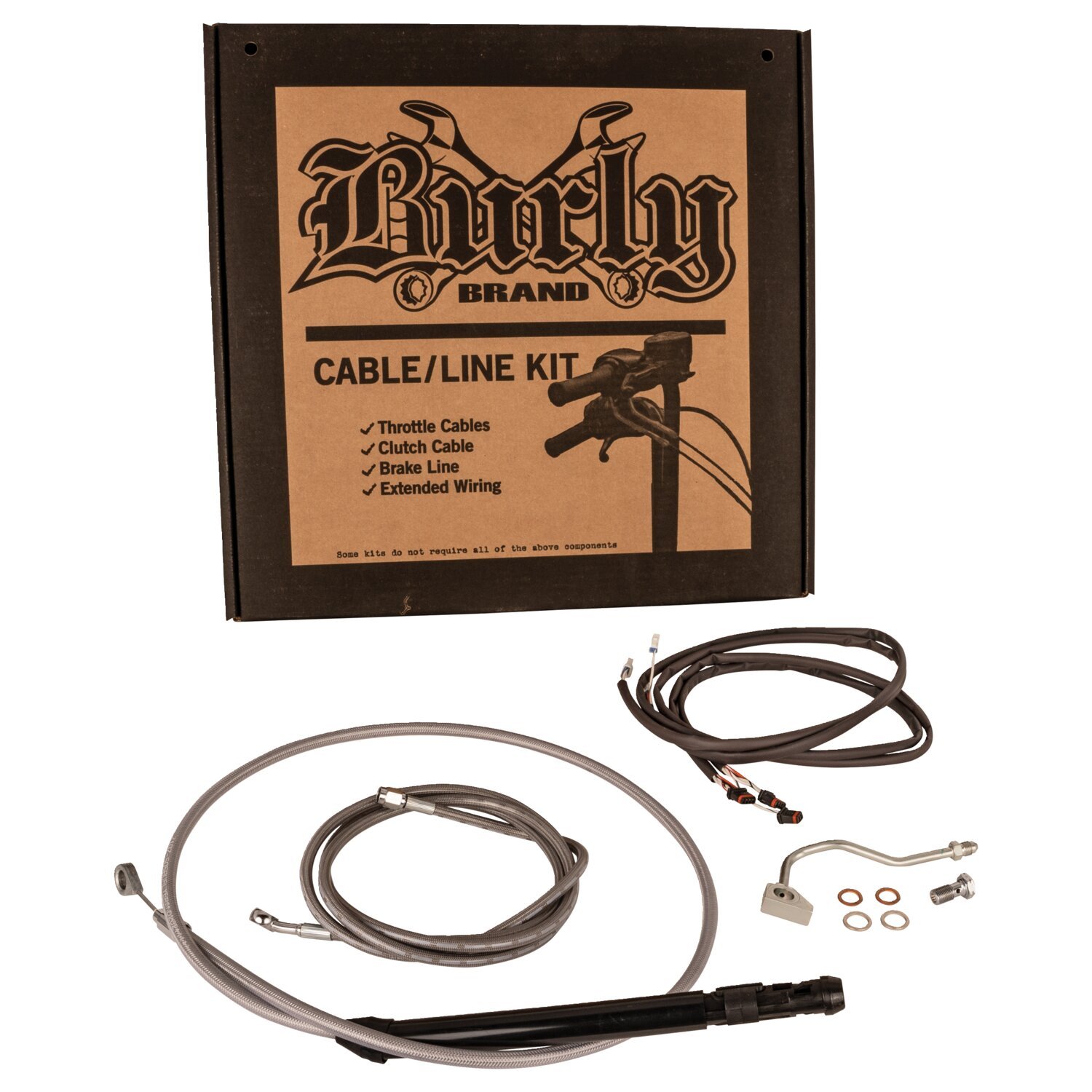 Burly, cable/line kit. For 15" Bagger bars. Stainless
