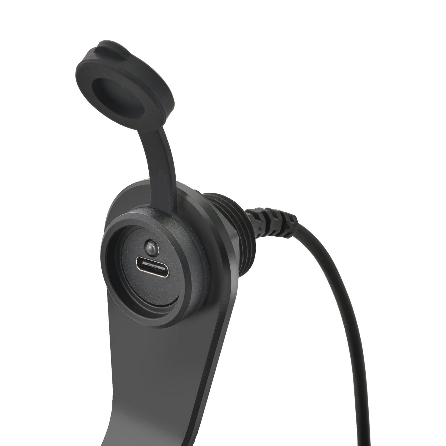 Daytona, faring mount USB Type-C charge port, Black, Matte