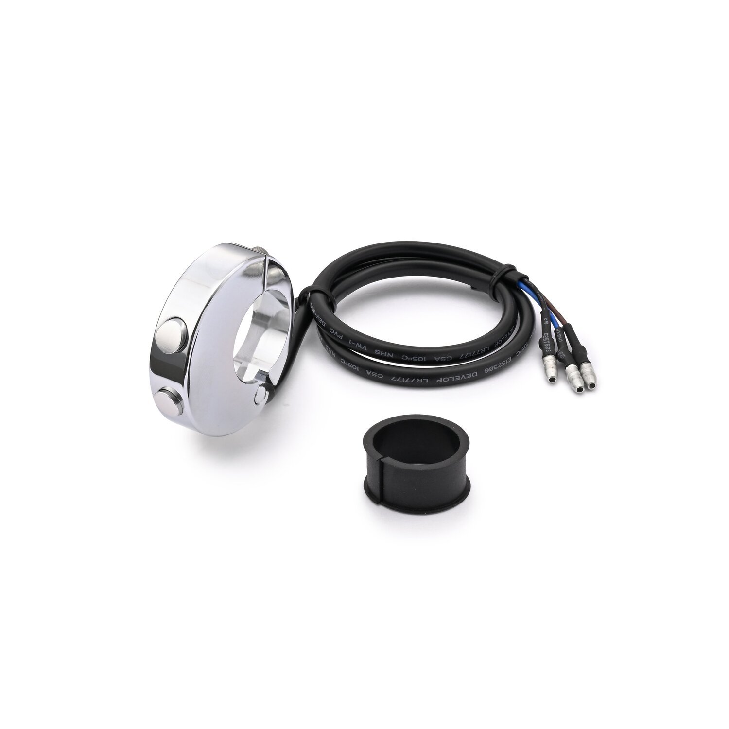 Daytona, dual button speedo handlebar switch, Silver, Chrome