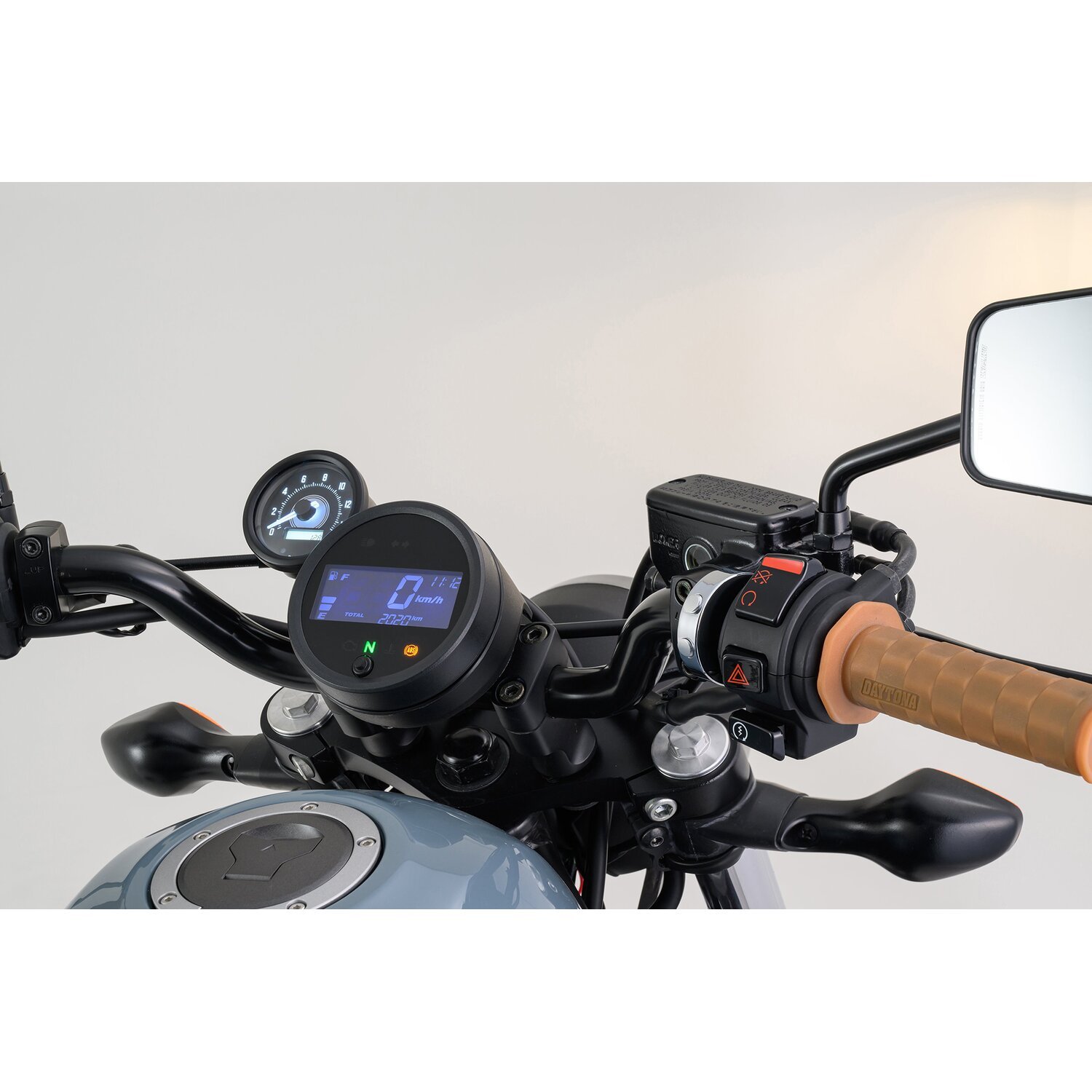 Daytona, dual button speedo handlebar switch, Silver, Chrome
