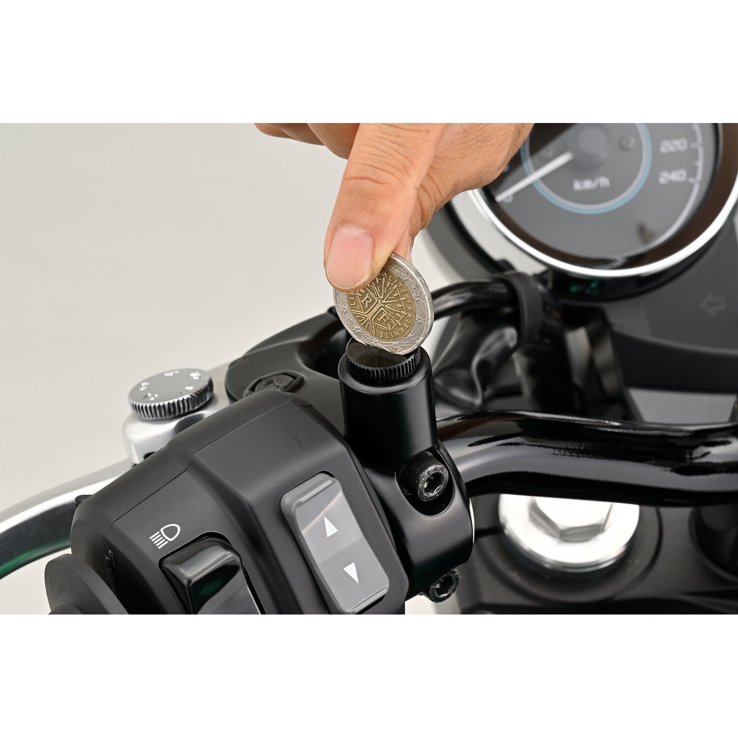 Daytona, mirror hole plug. Black. RHT, Matte