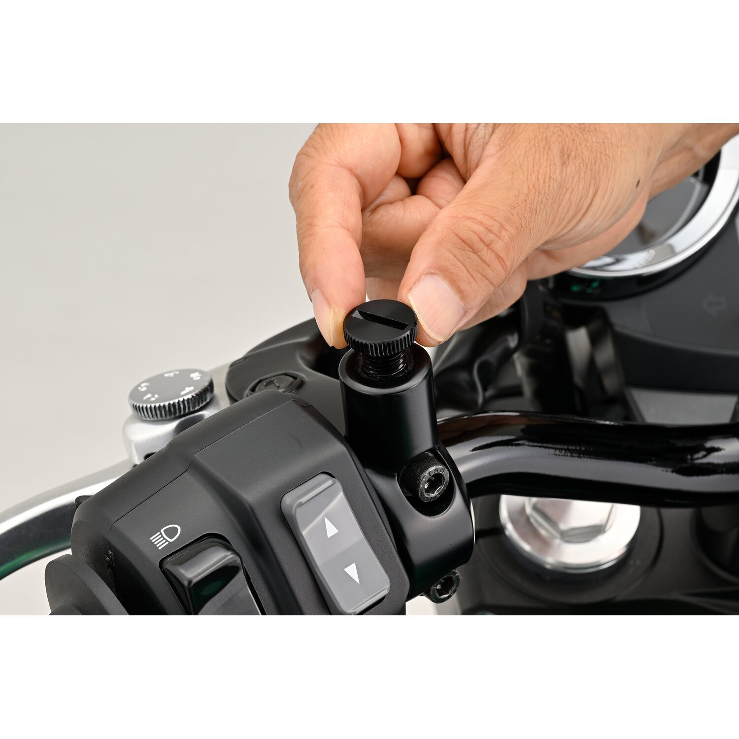 Daytona, mirror hole plug. Black. RHT, Matte