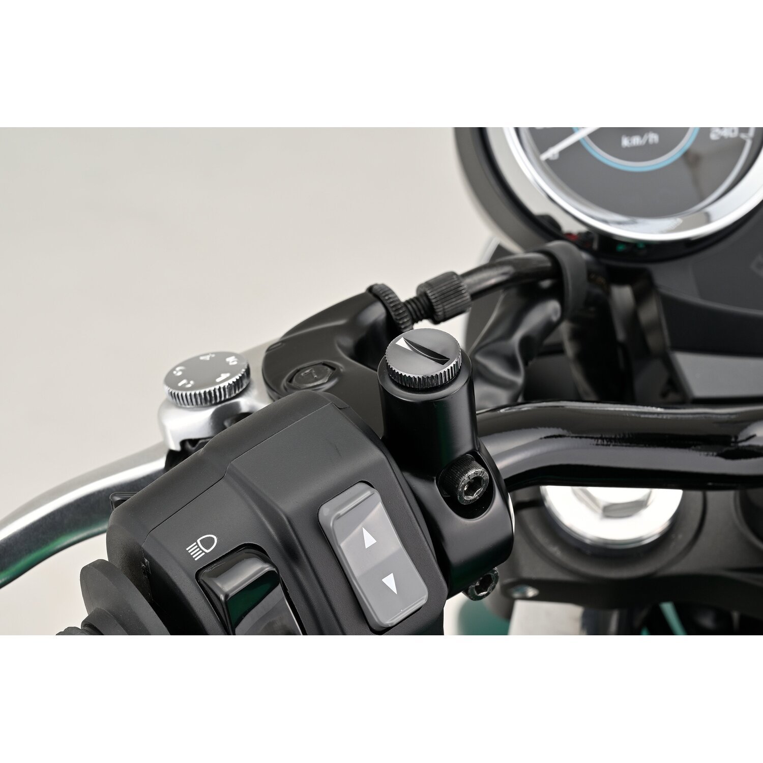 Daytona, mirror hole plug. Gun-metal. RHT, Gray, Matte