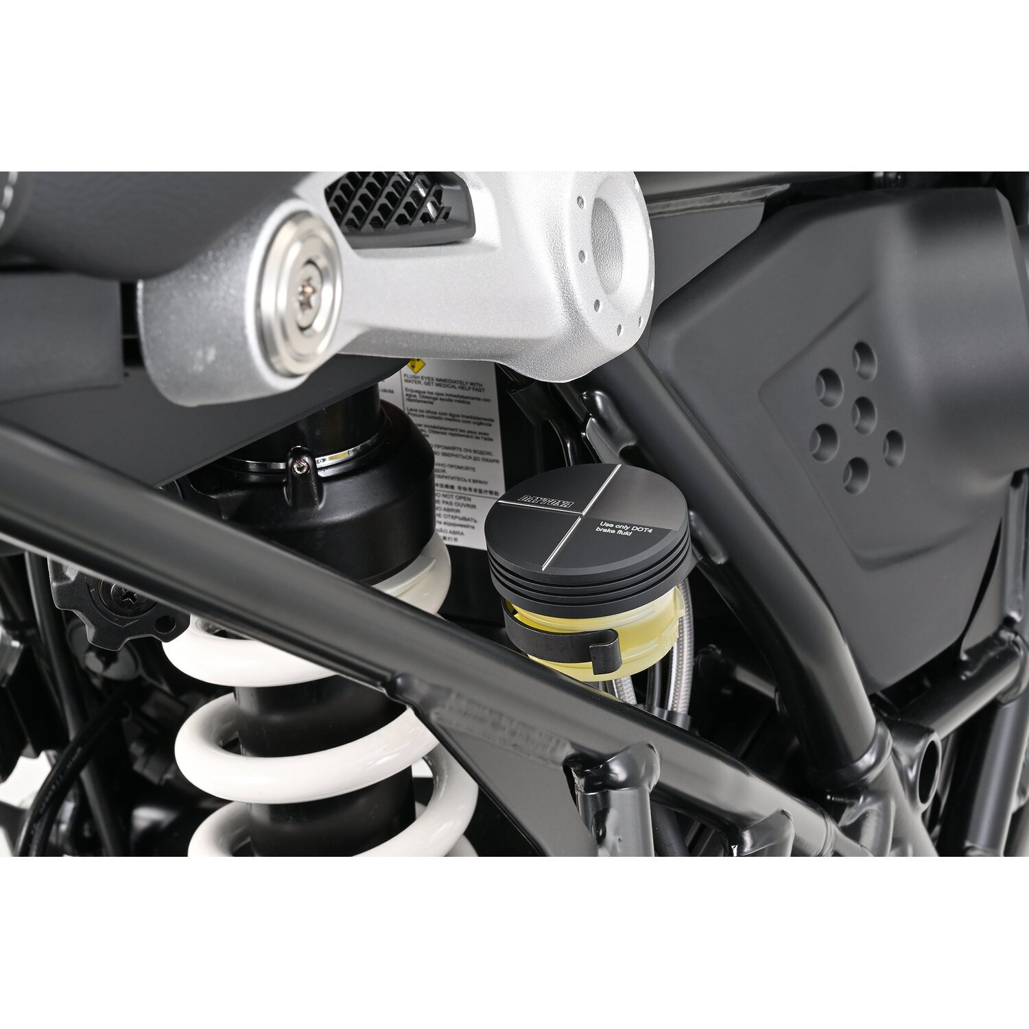Daytona, master cylinder cover. Rear brake, Black