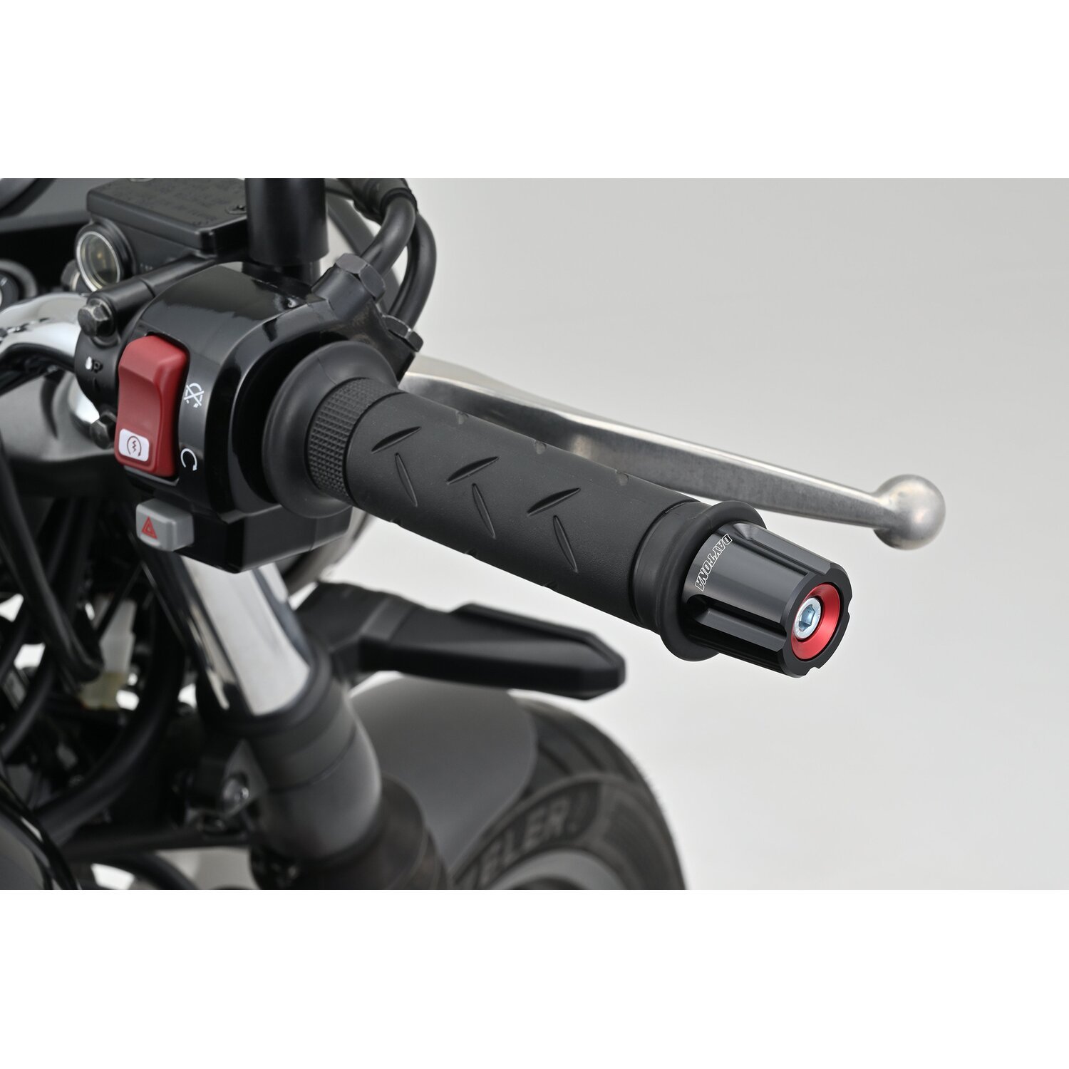 Daytona, Compass handlebar end, Red, Anodized