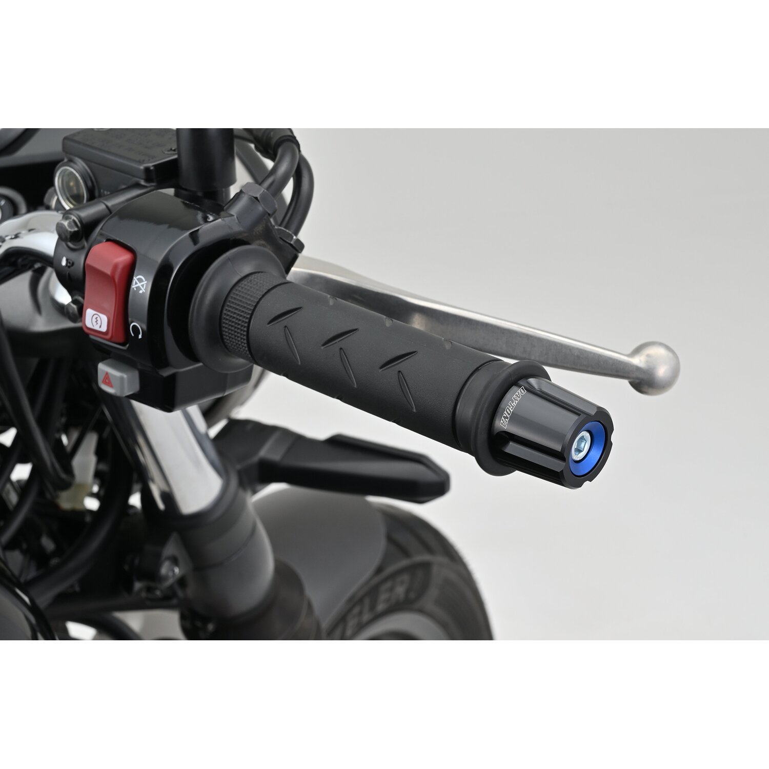 Daytona, Compass handlebar end, Blue, Anodized