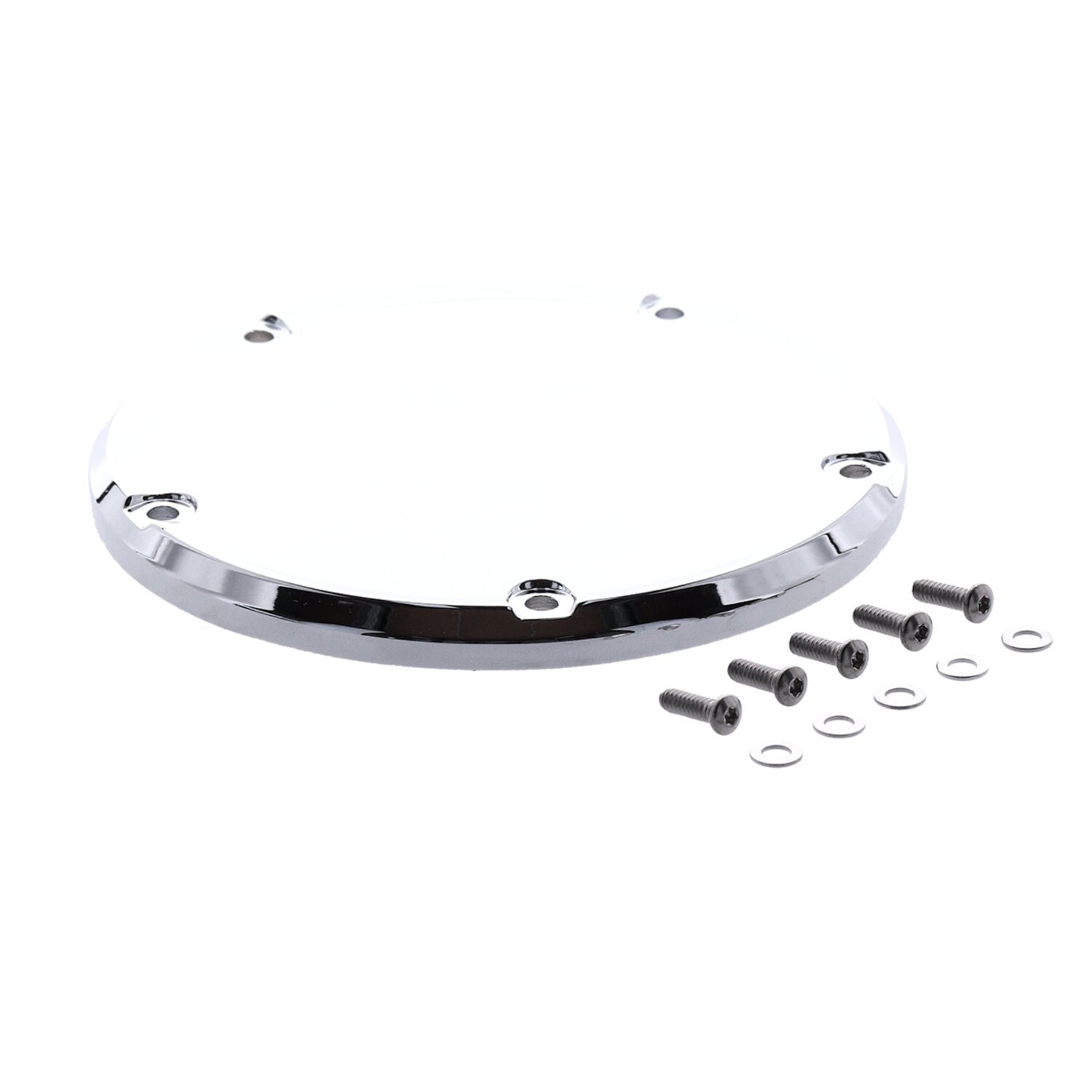 Derby cover, smooth domed, Chrome