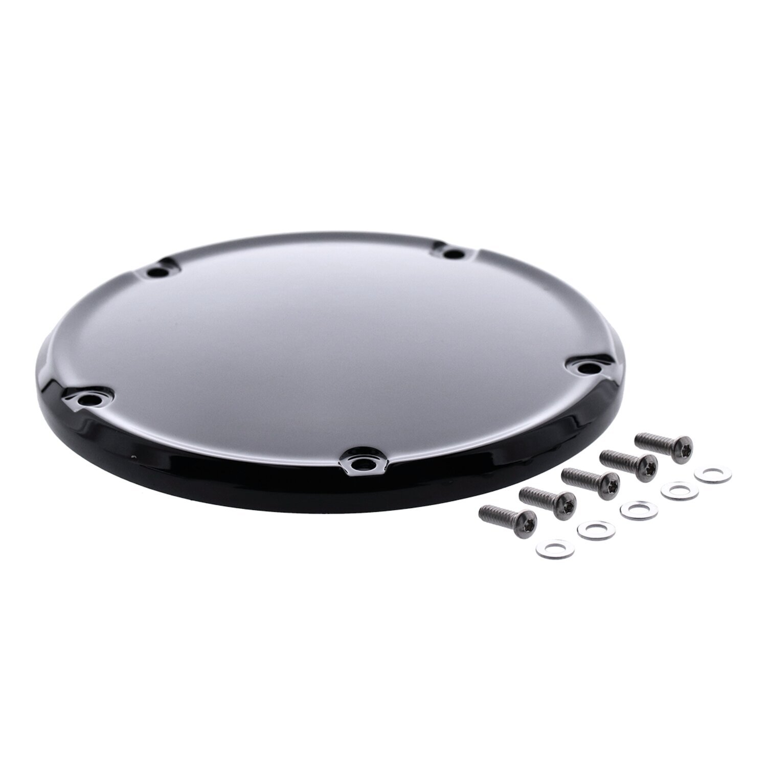 Derby cover, smooth domed, Black, Gloss
