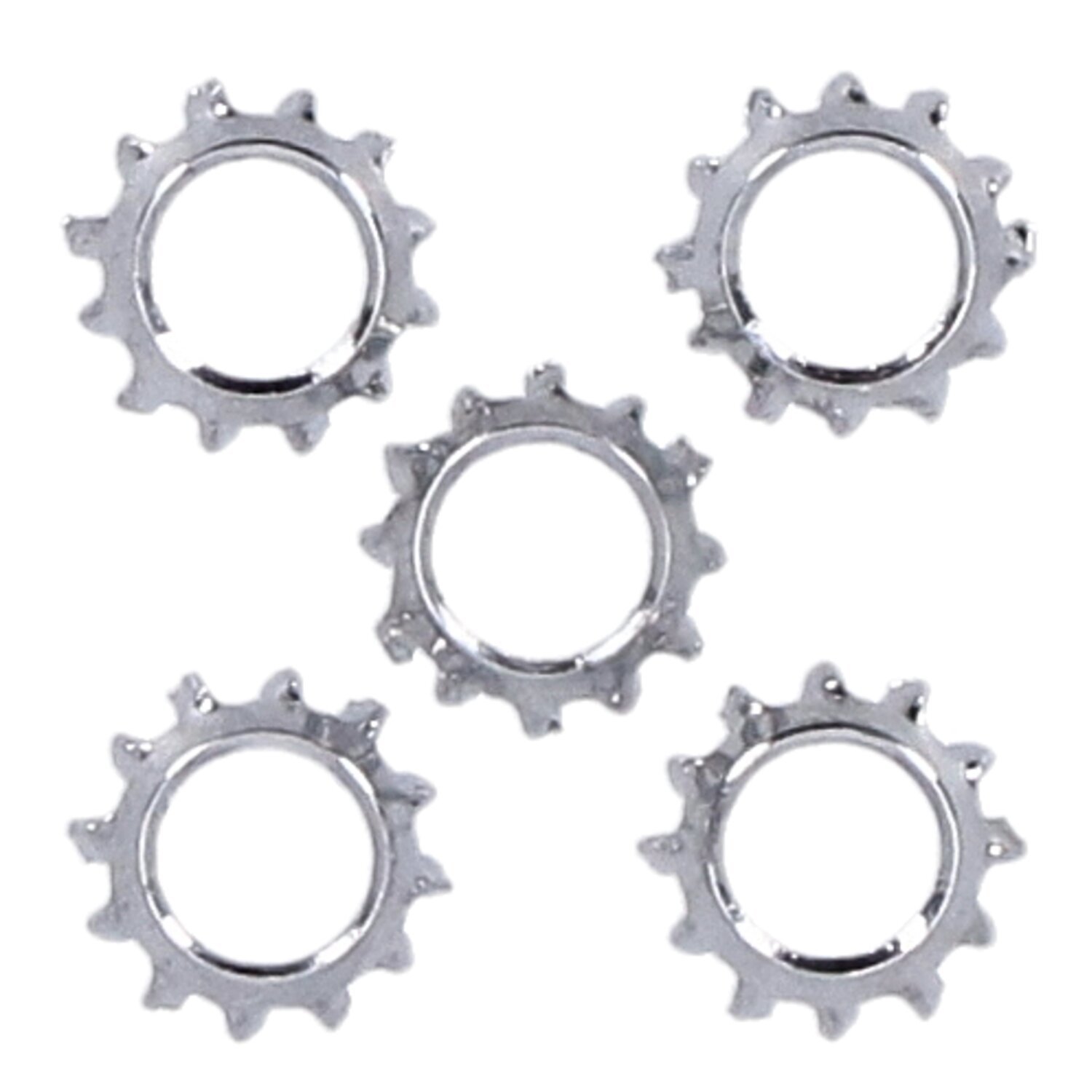 Chrome ext. countersunk lockwasher, #8, Silver