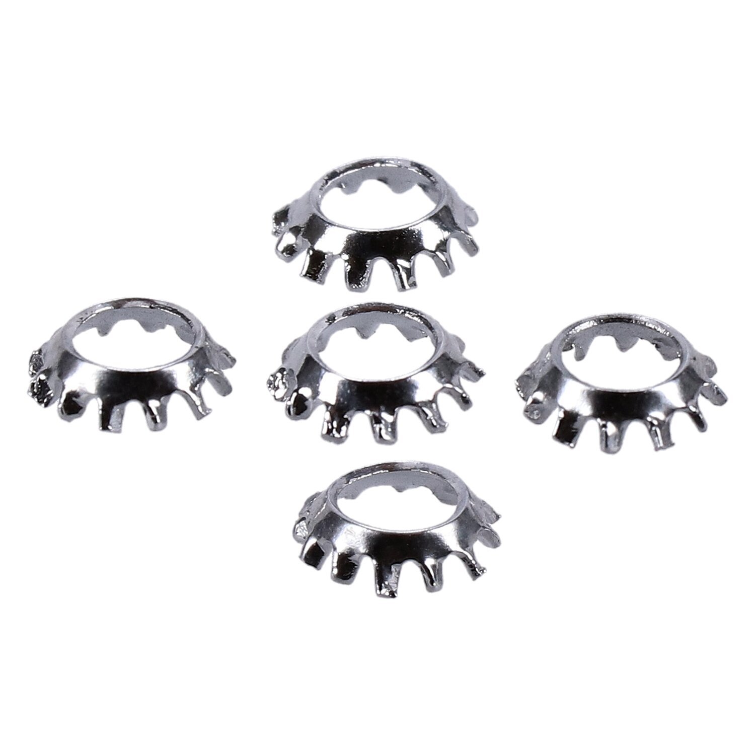 Chrome ext. countersunk lockwasher, #10, Silver