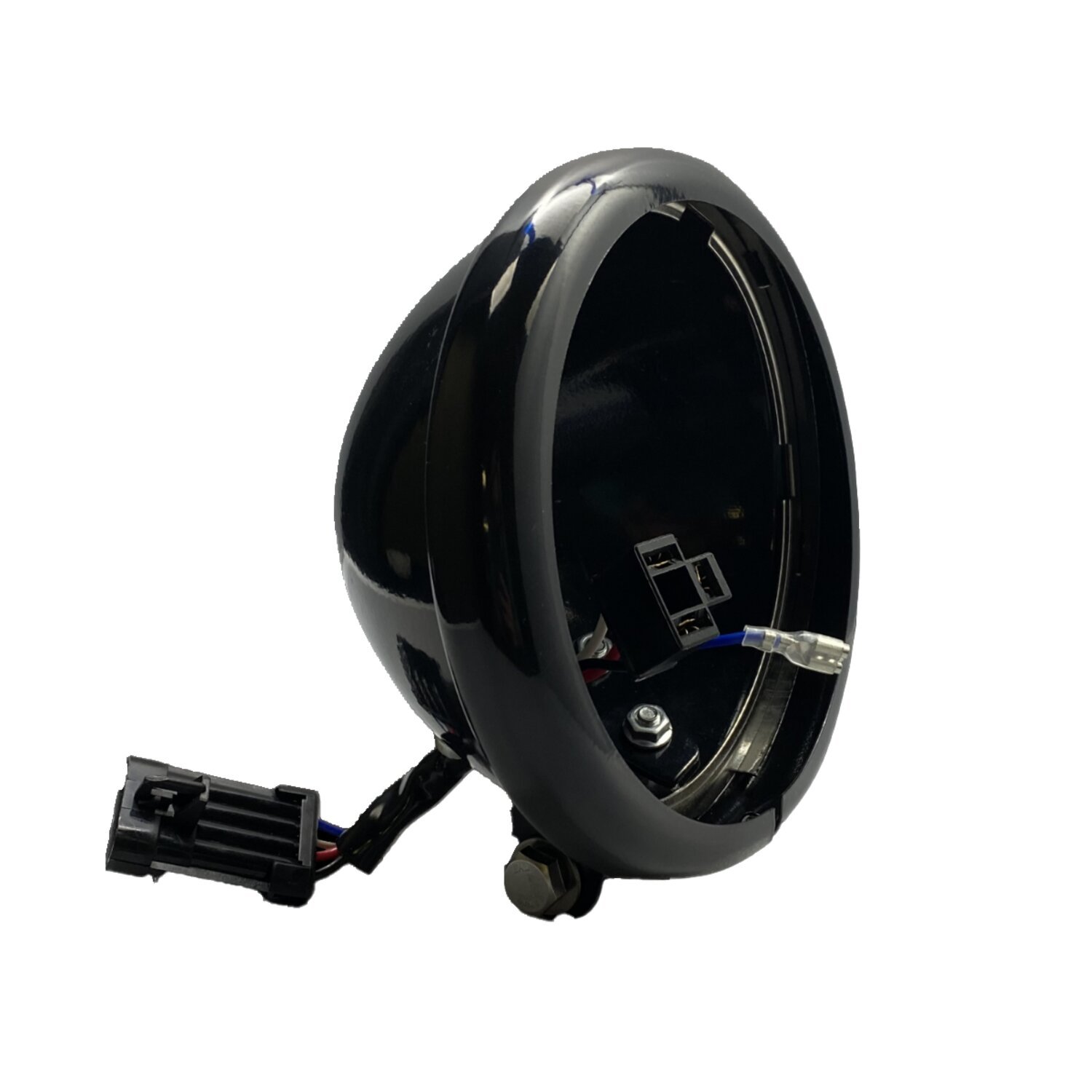 Custom Dynamics, 5.75" M8 Softail headlamp shell, Black, Gloss