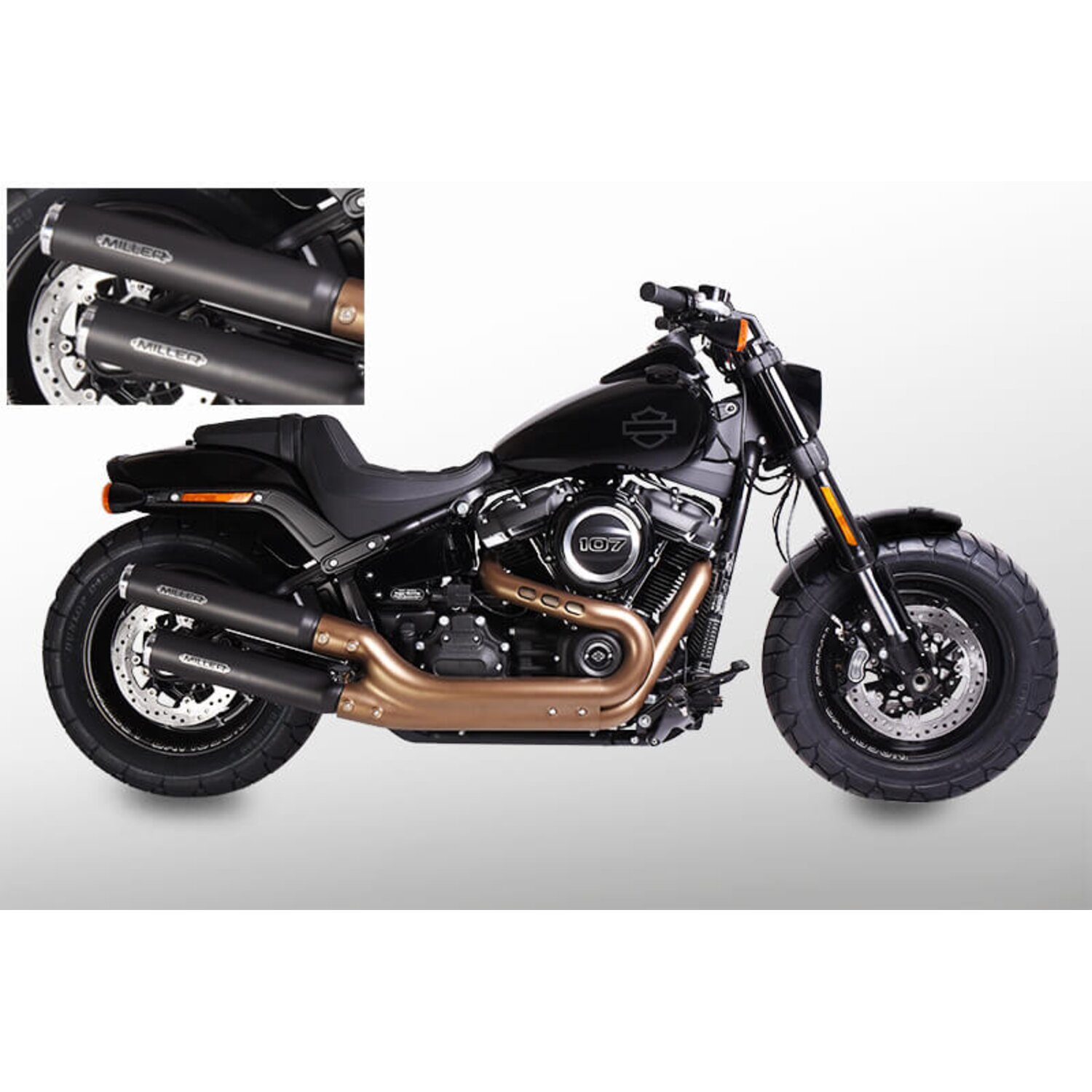 Miller, Independence slip-on mufflers. Euro 4. Matte black