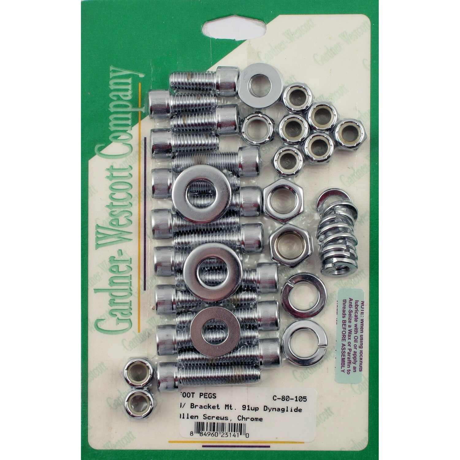 Gardner-Westcott, foot peg & bracket mount kit. Rear, Chrome