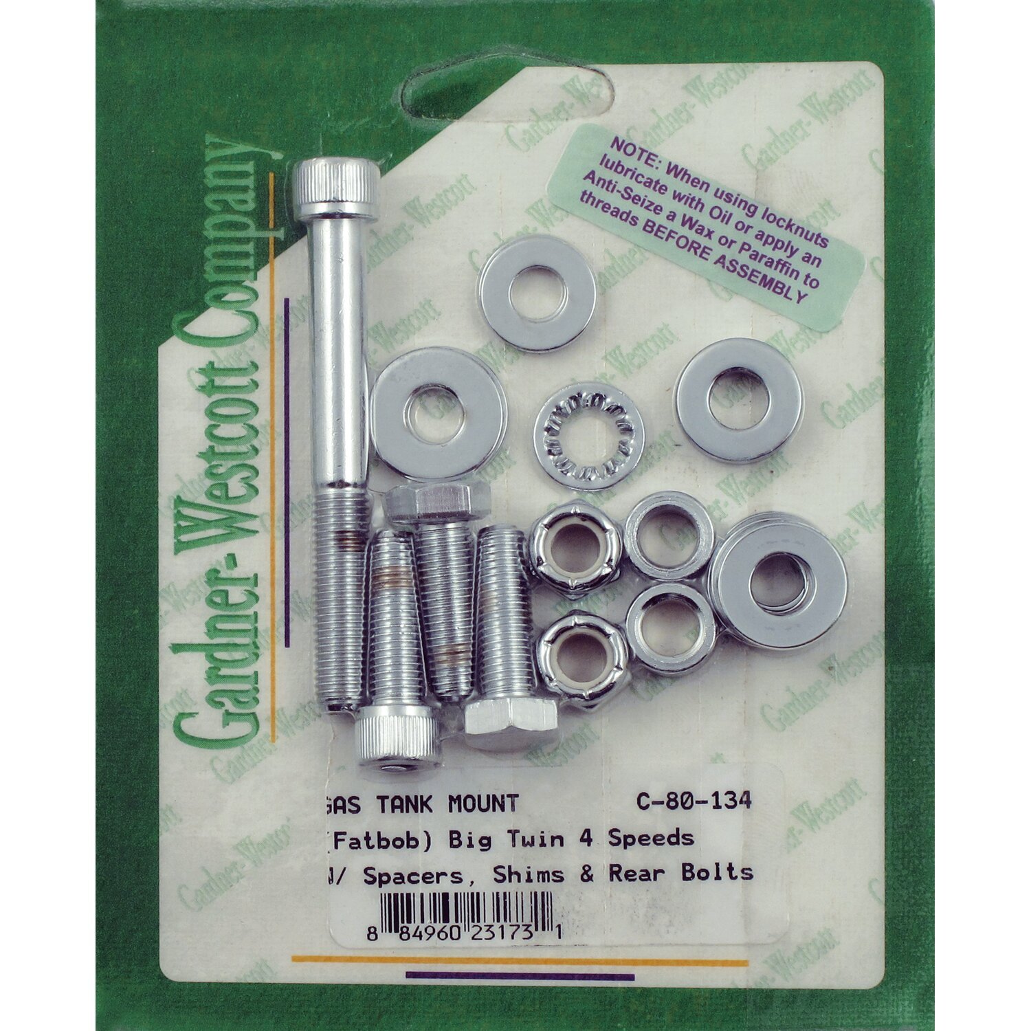Gardner-Westcott, gas tank mount kit. Allen head, Chrome