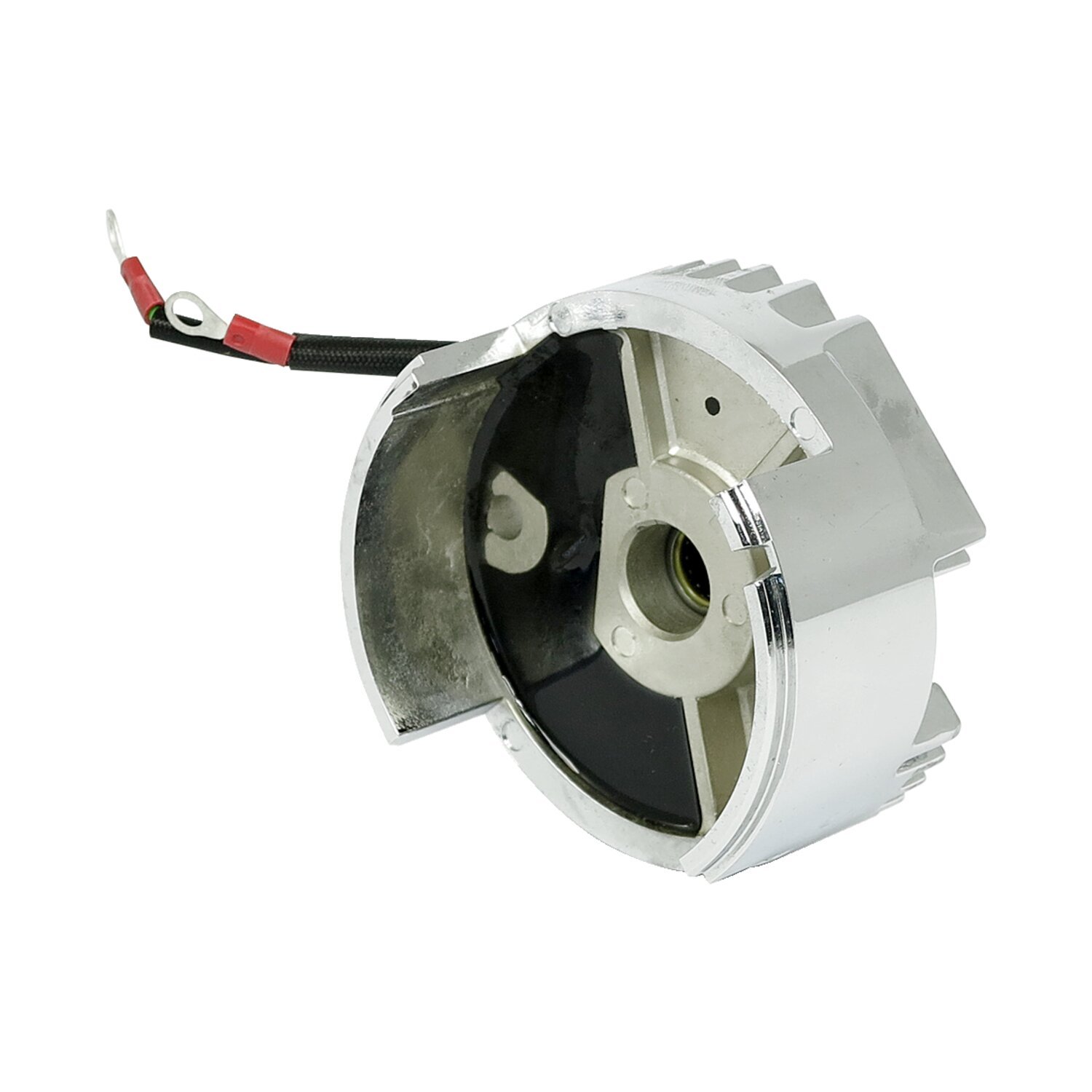 Solid-state 12-v voltage finned regulator, Silver, Chrome