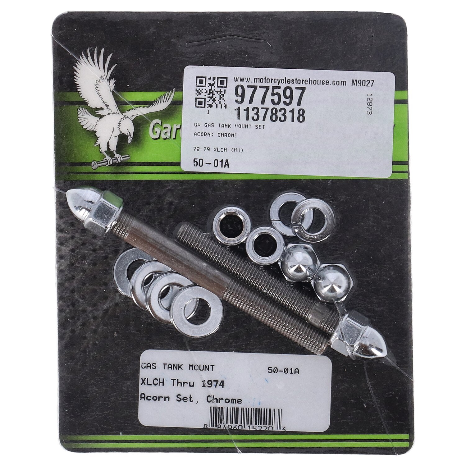 Gardner-Westcott, gas tank mount kit. Chrome Acorn